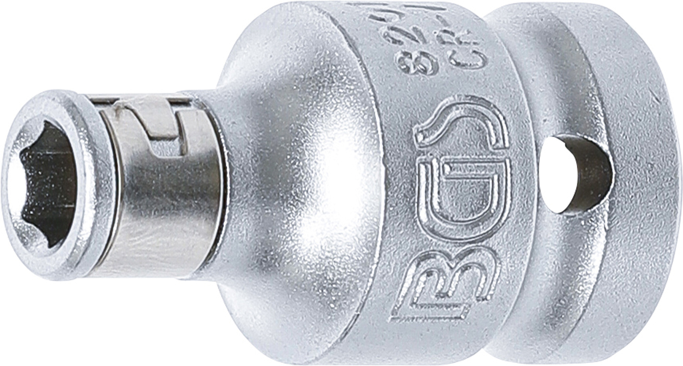 BGS Bit-Adapter mit Haltekugel | Innenvierkant 12,5 mm (1/2") | Innensechskant 6,3 mm (1/4")