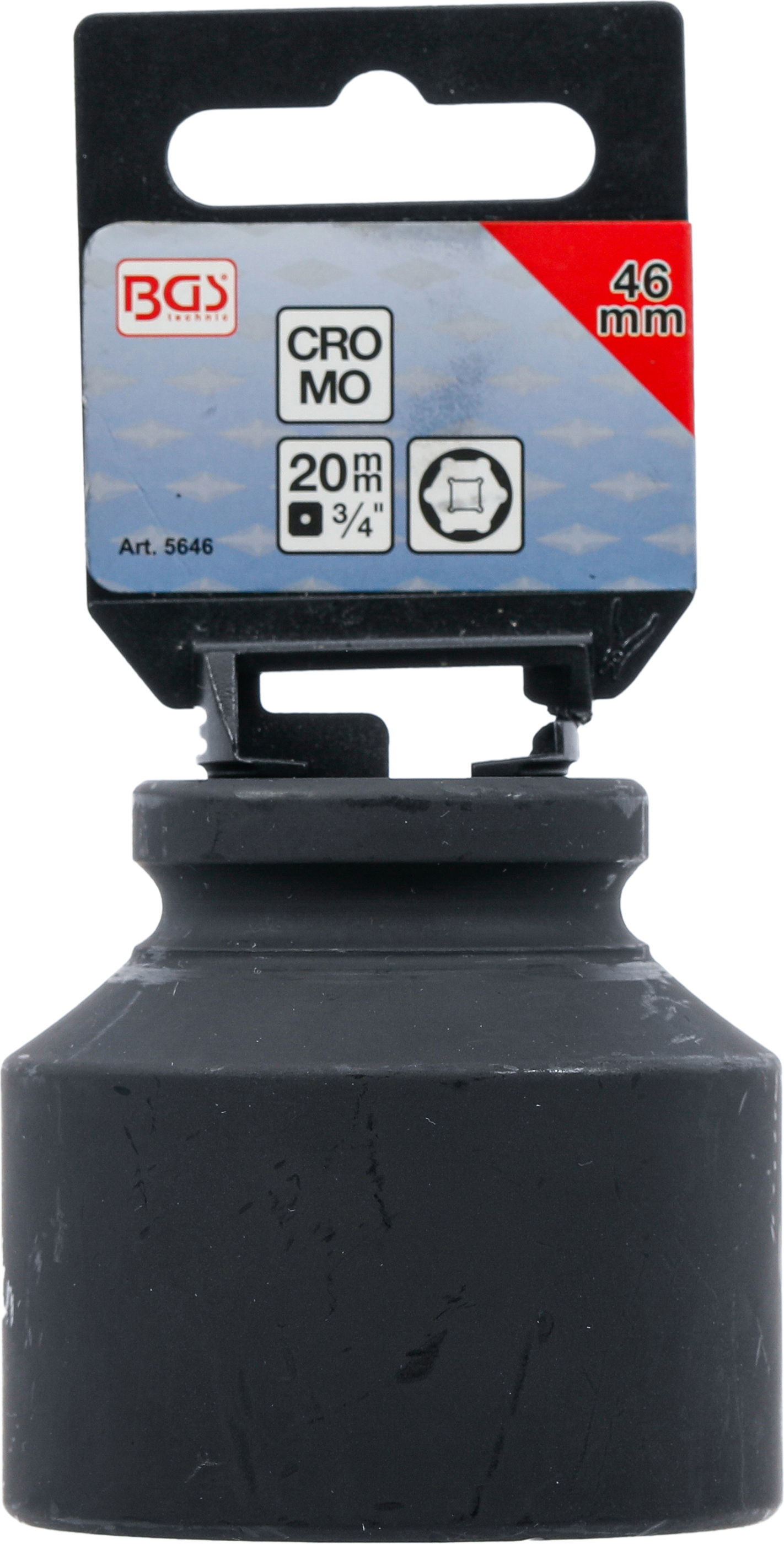BGS Kraft-Steckschlüssel-Einsatz Sechskant | Antrieb Innenvierkant 20 mm (3/4") | SW 46 mm