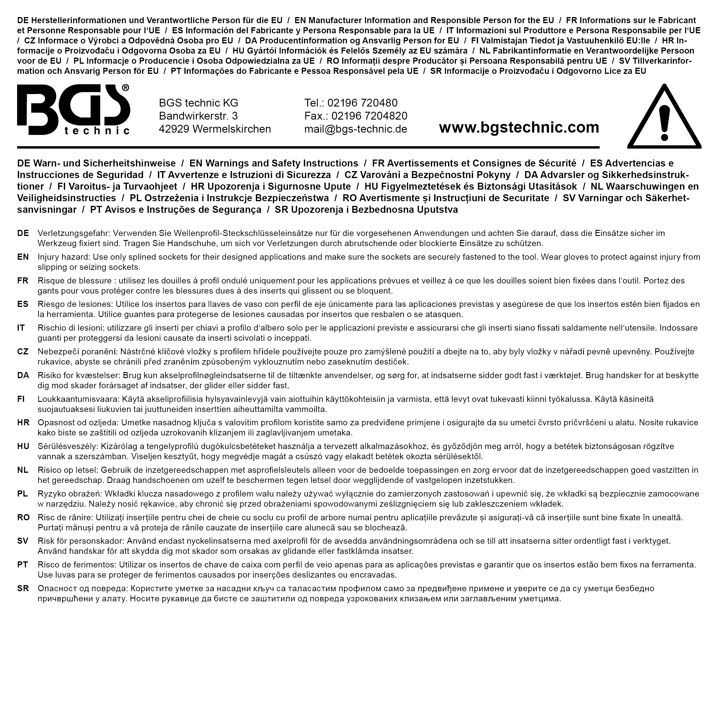 BGS Steckschlüssel-Einsatz Super Lock, tief | Antrieb Innenvierkant 10 mm (3/8") | SW 13 mm