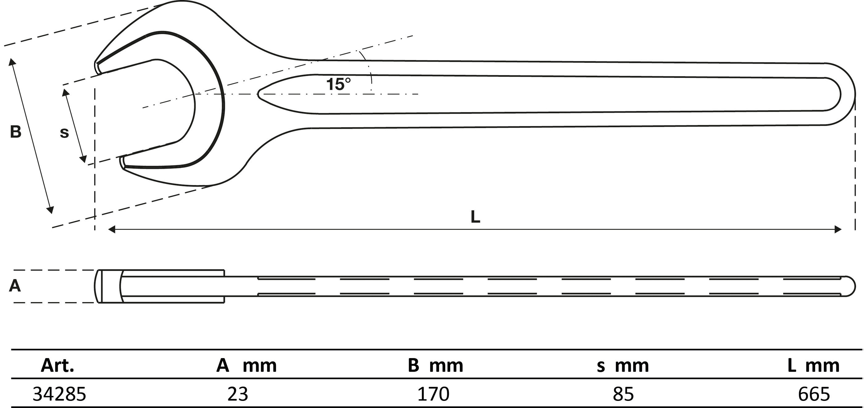 BGS Einmaulschlüssel | DIN 894 | SW 85 mm