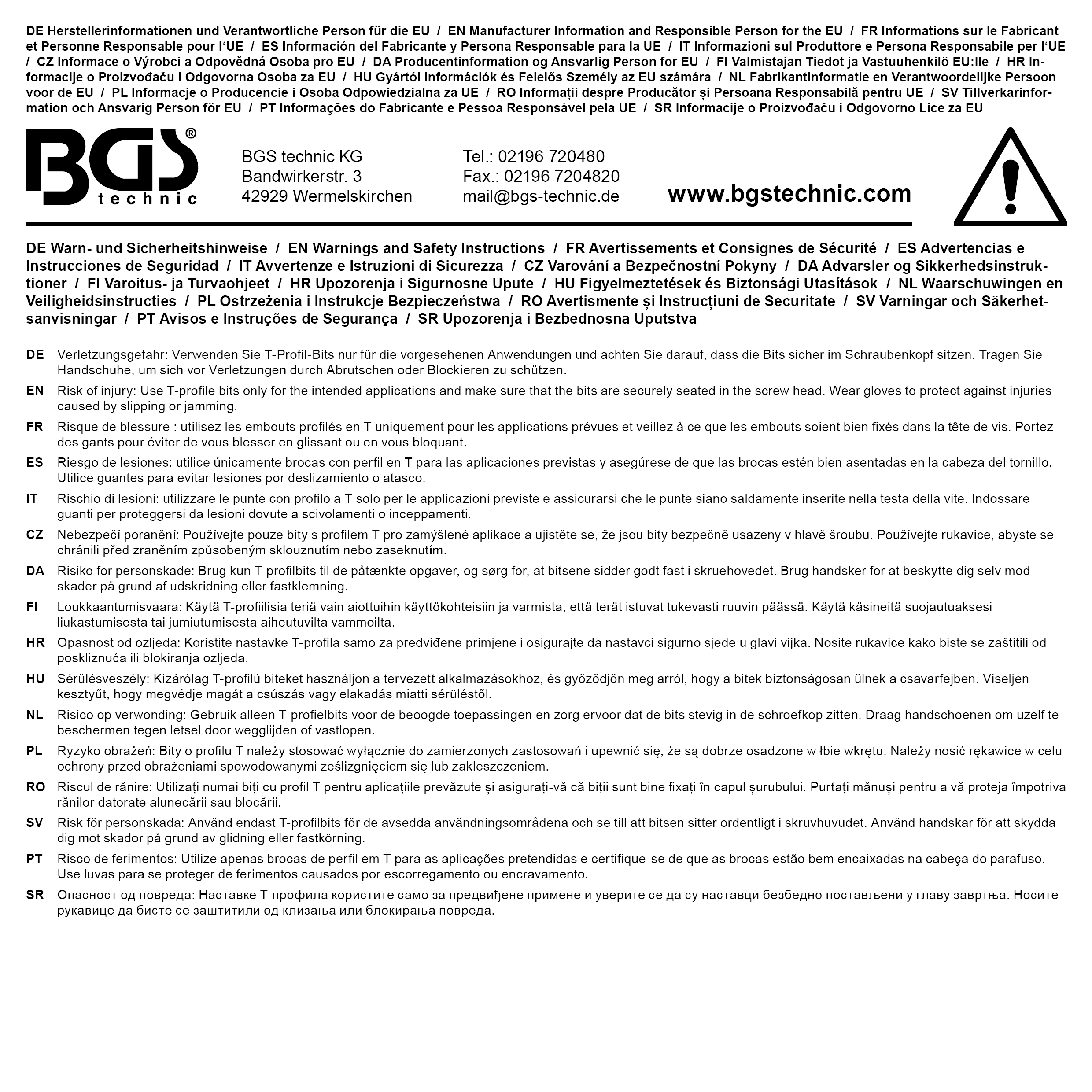 BGS Bit-Einsatz | Antrieb Innenvierkant 20 mm (3/4") | T-Profil (für Torx) T90