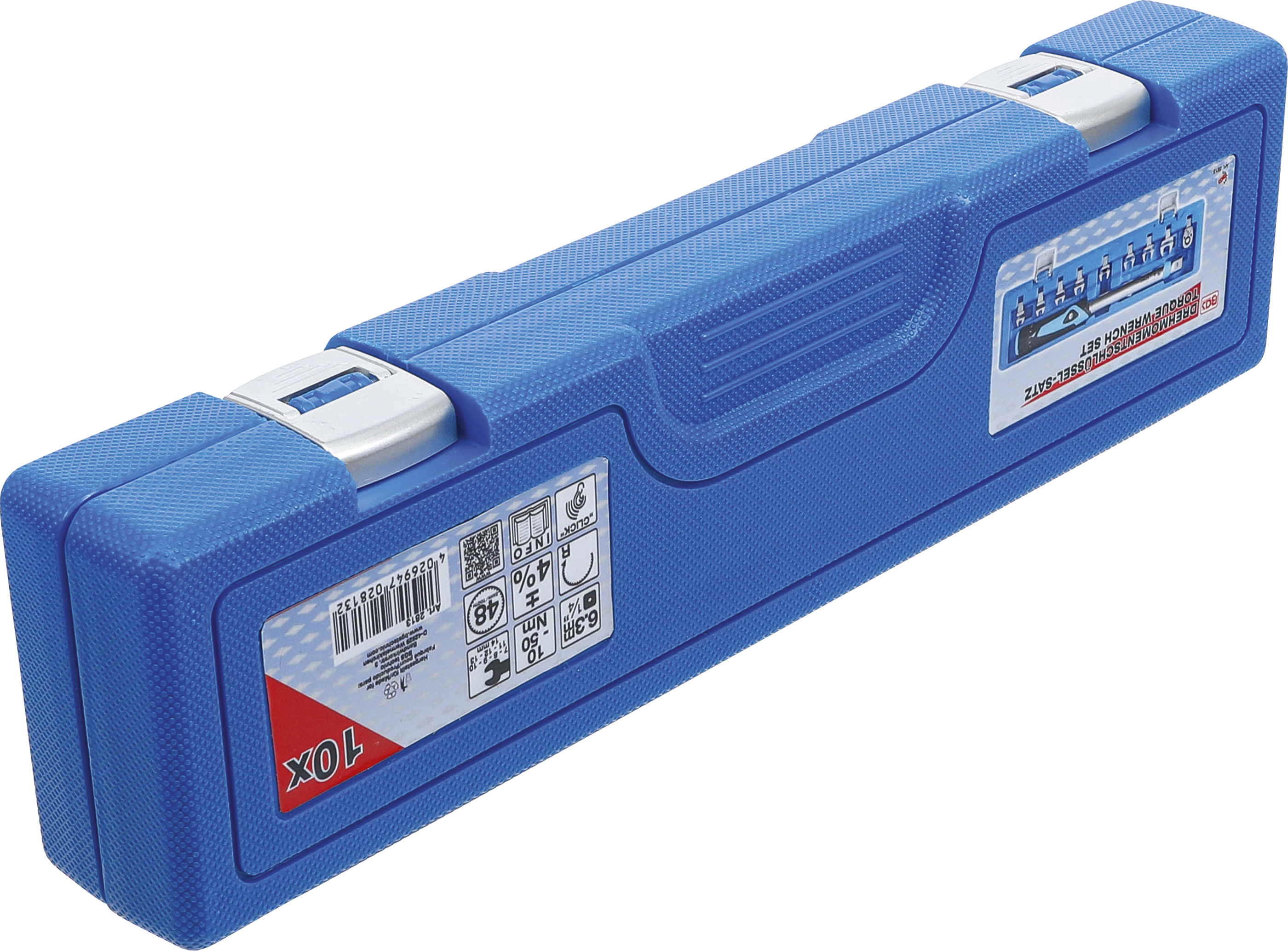 BGS Drehmomentschlüssel-Satz | 6,3 mm (1/4") | 10 - 50 Nm | 10-tlg.