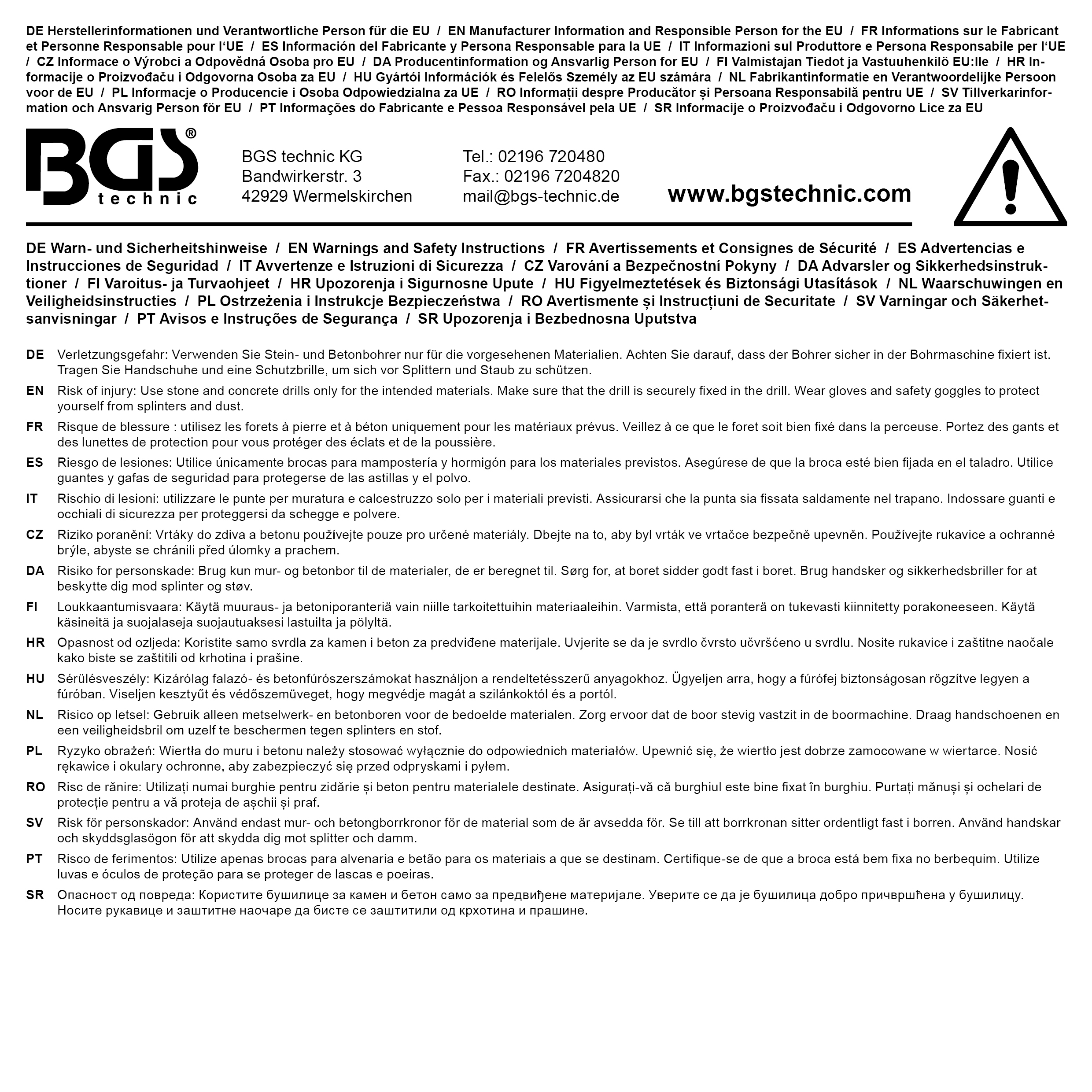 BGS Mauer-Durchbruch-Bohrer-Satz | SDS-MAX-Schaft | 16 / 20 / 26 mm | 3-tlg.
