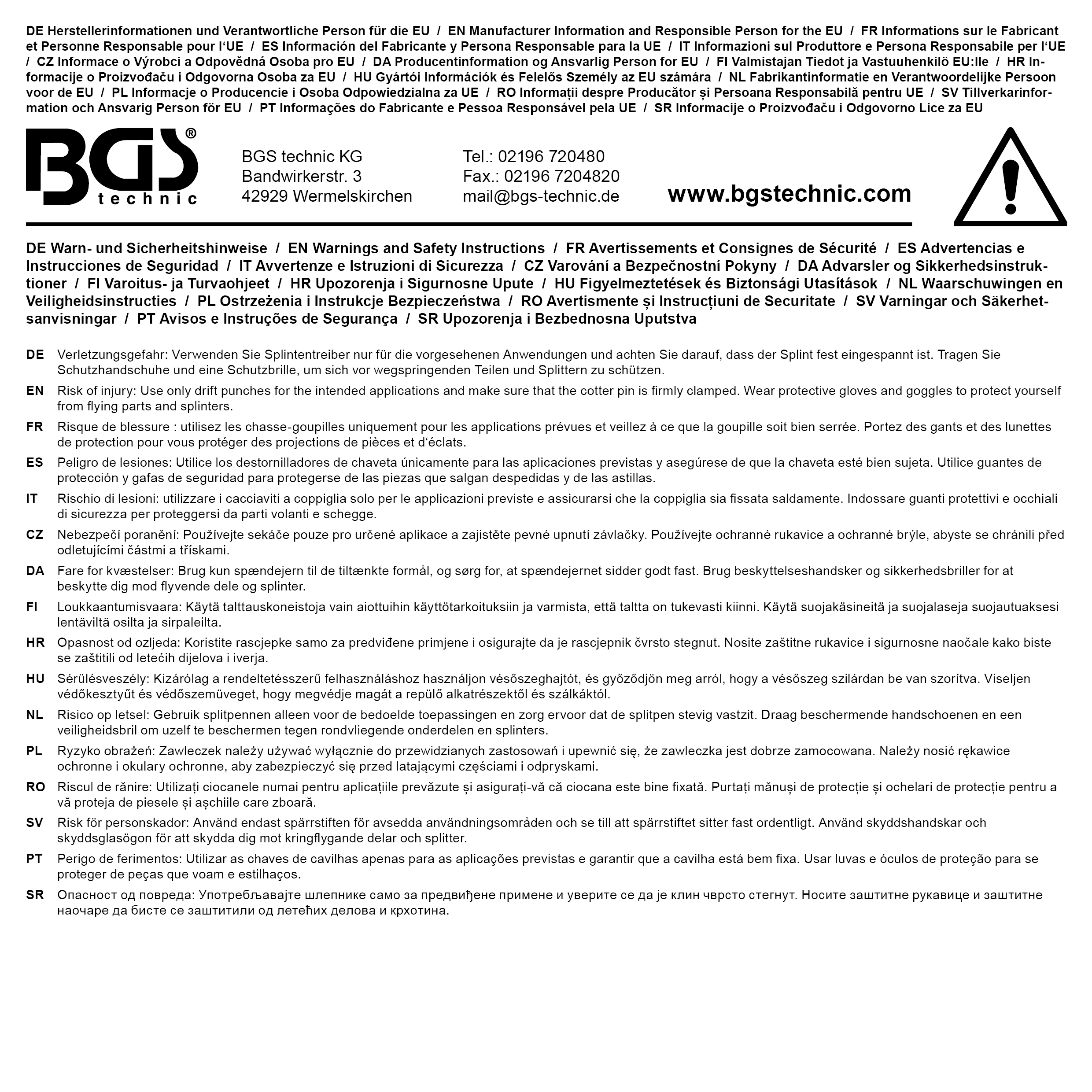 BGS Splintentreiber | 150 mm | 7 mm