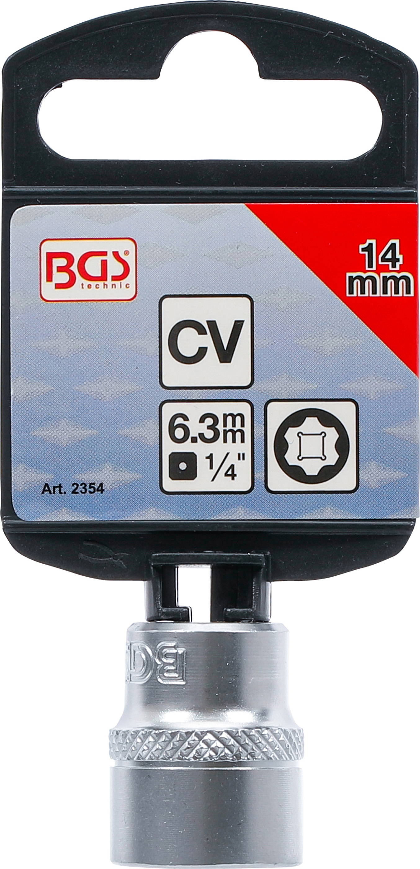 BGS Steckschlüssel-Einsatz Super Lock | Antrieb Innenvierkant 6,3 mm (1/4") | SW 14 mm