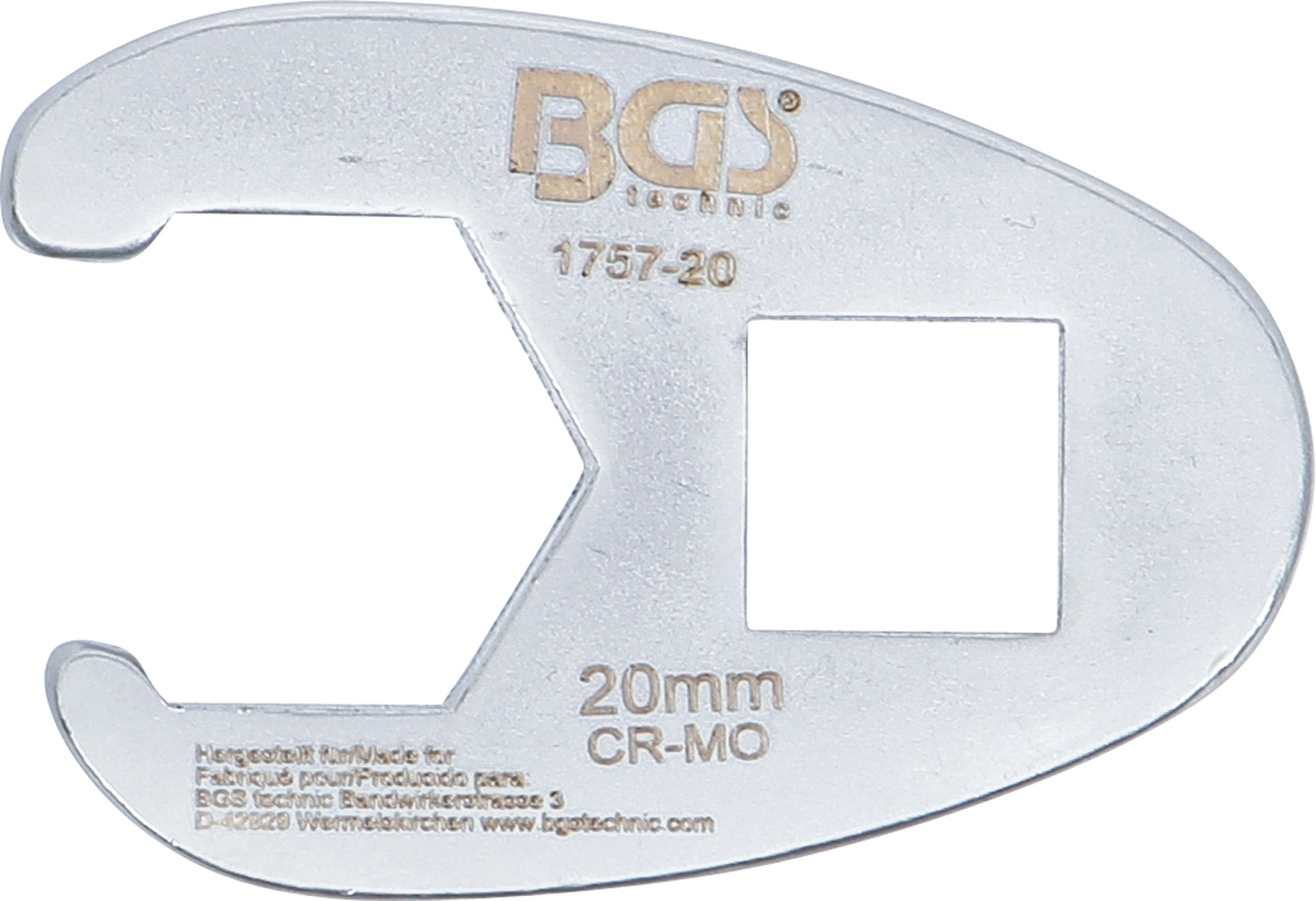 BGS Hahnenfußschlüssel | Antrieb Innenvierkant 12,5 mm (1/2") | SW 20 mm