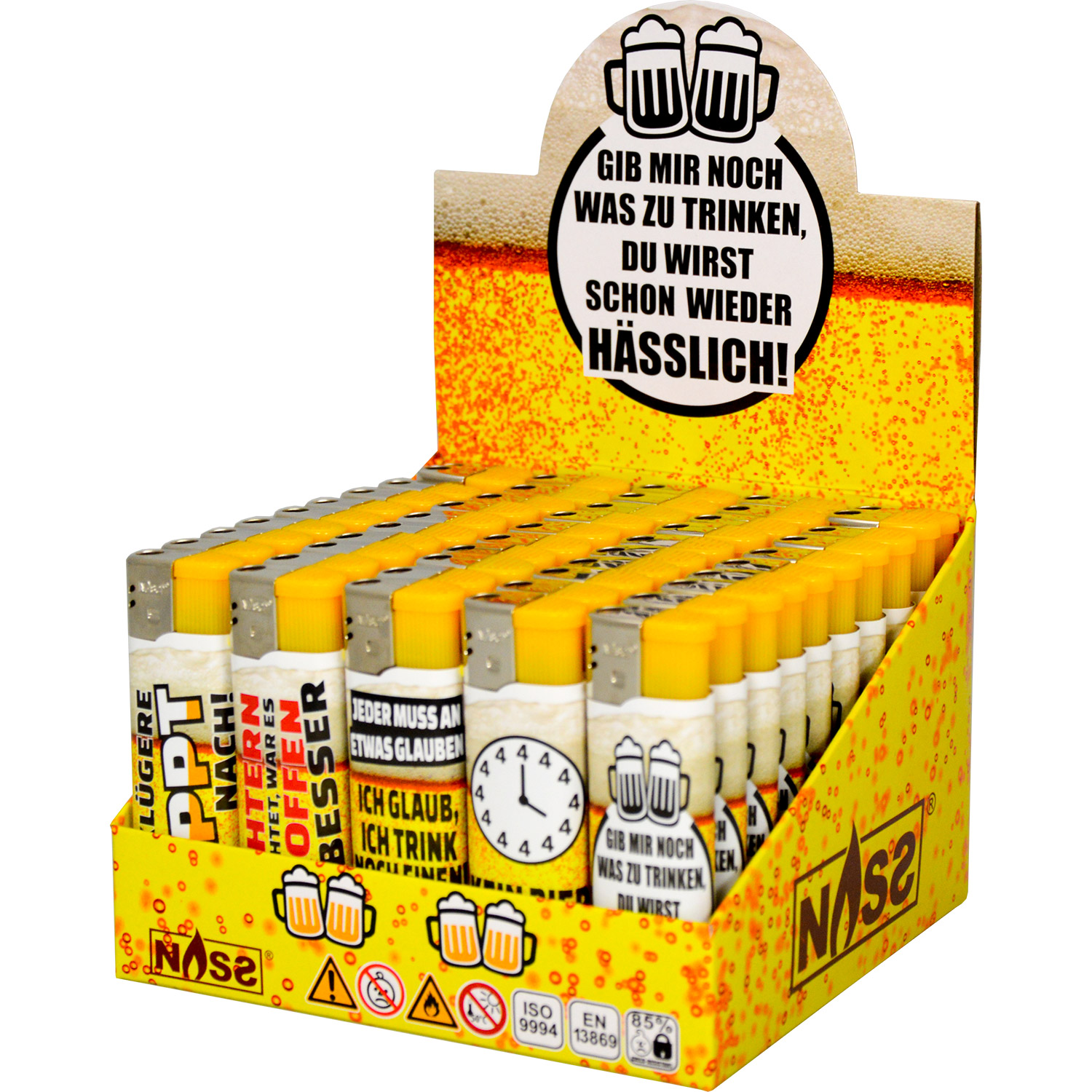 Nass Feuerzeug Bier Motiv