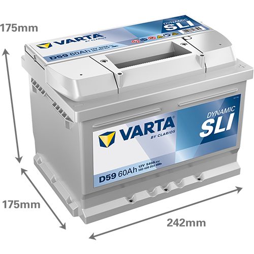 Starterbatterie VARTA D59 Dynamic SLI Autobatterie 12V 60Ah 540A