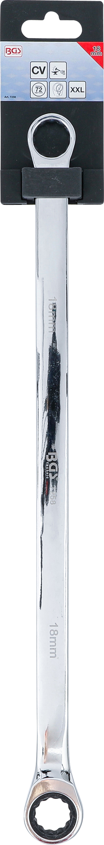 BGS Ratschenring- und Ringschlüssel | extra lang | SW 18 mm