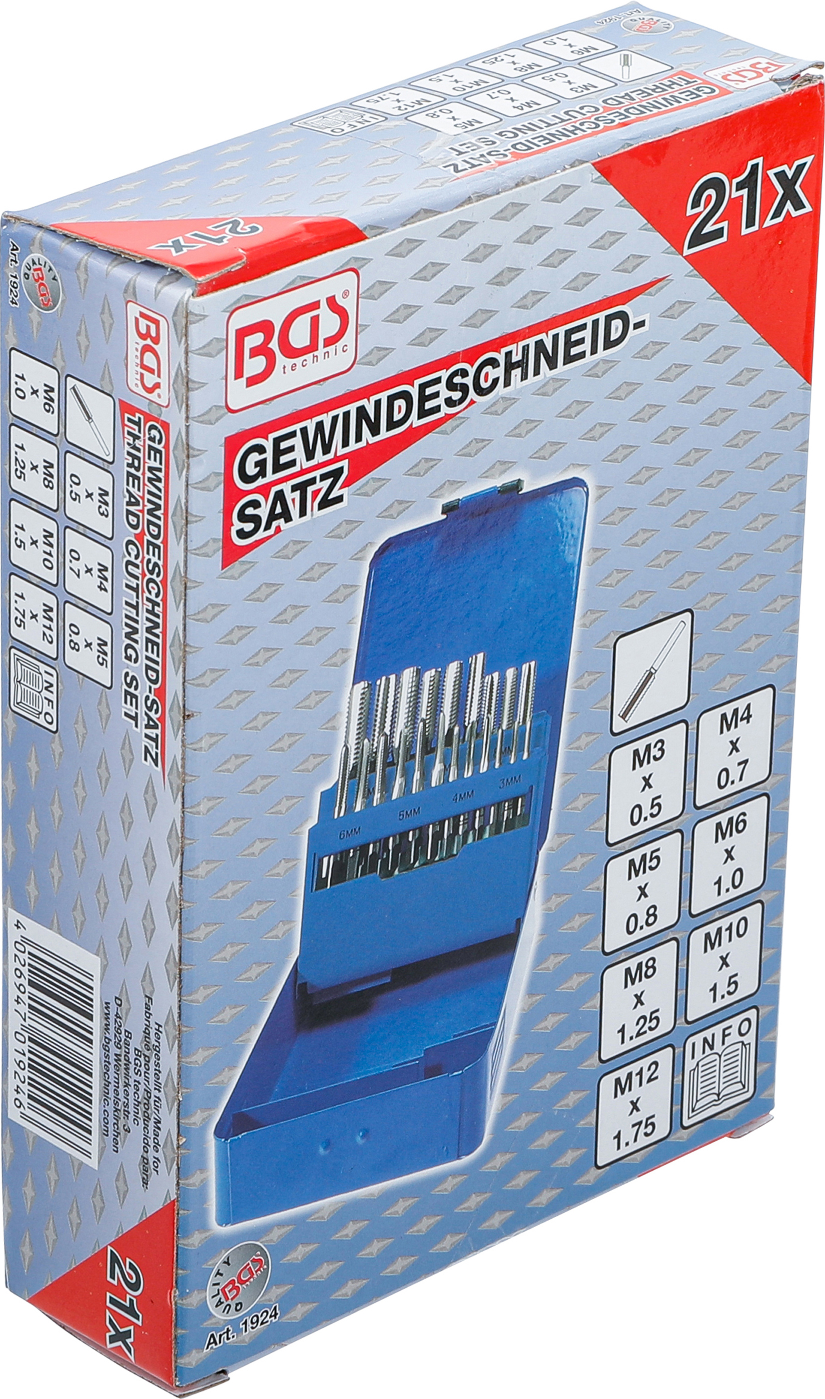 BGS Gewindeschneid-Satz | M3 - M12 | 21-tlg.