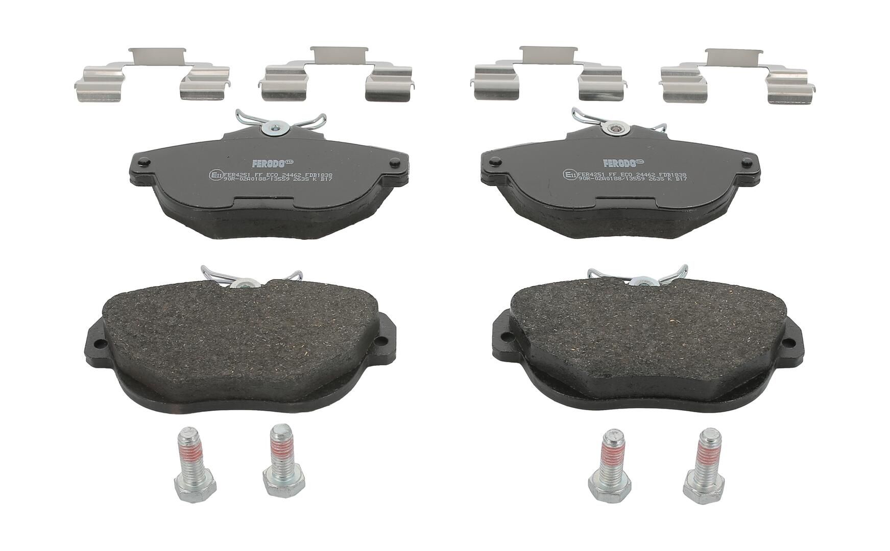 Bremsbelagsatz, Scheibenbremse