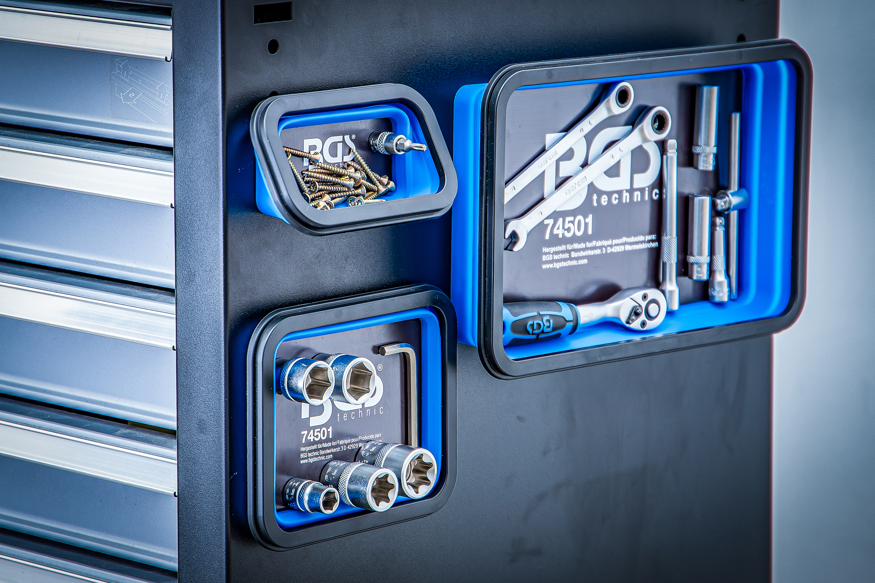 BGS Magnet-Haftschalen-Satz | Silikon | faltbar | 3-tlg.