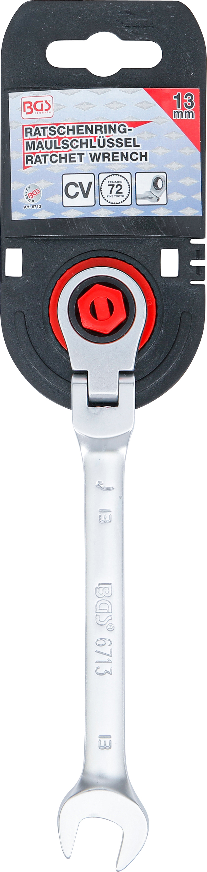 BGS Ratschenring-Maulschlüssel | abwinkelbar | SW 13 mm