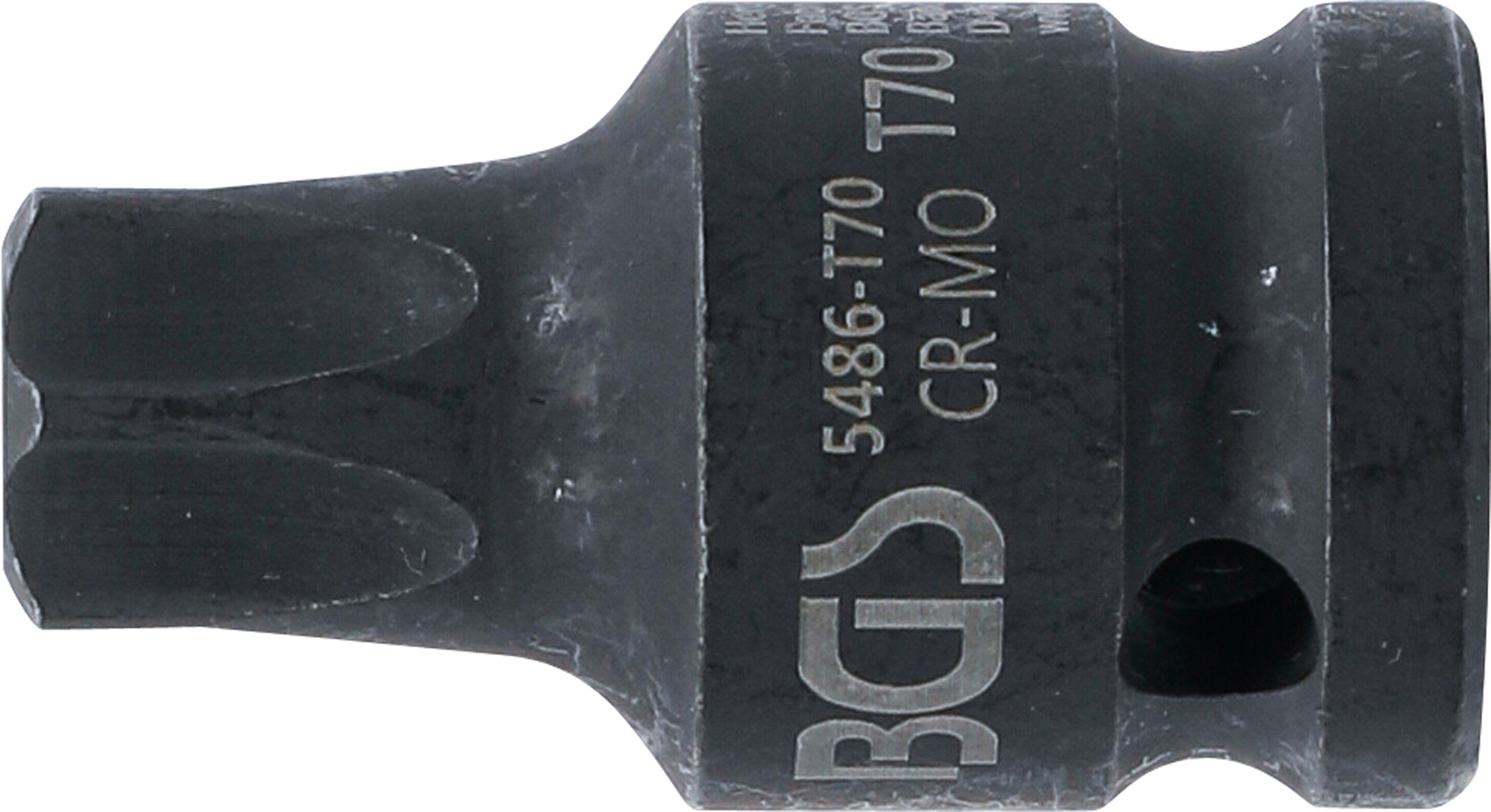 BGS Kraft-Bit-Einsatz | Länge 42 mm | Antrieb Innenvierkant 12,5 mm (1/2") | T-Profil (für Torx) T70