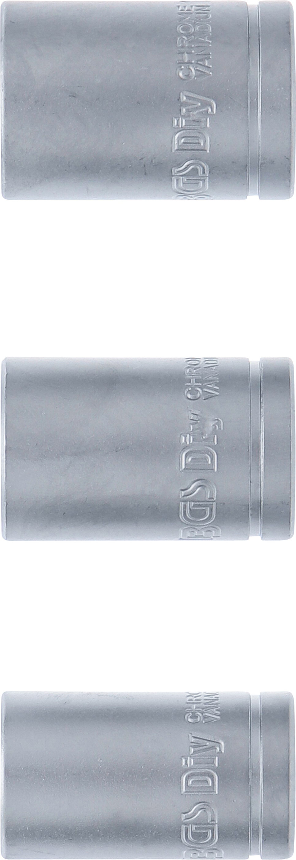 BGS Steckschlüsseleinsatz-Satz | Antrieb 12,5 mm (1/2") | SW 15 - 17 - 19 mm | 3-tlg.