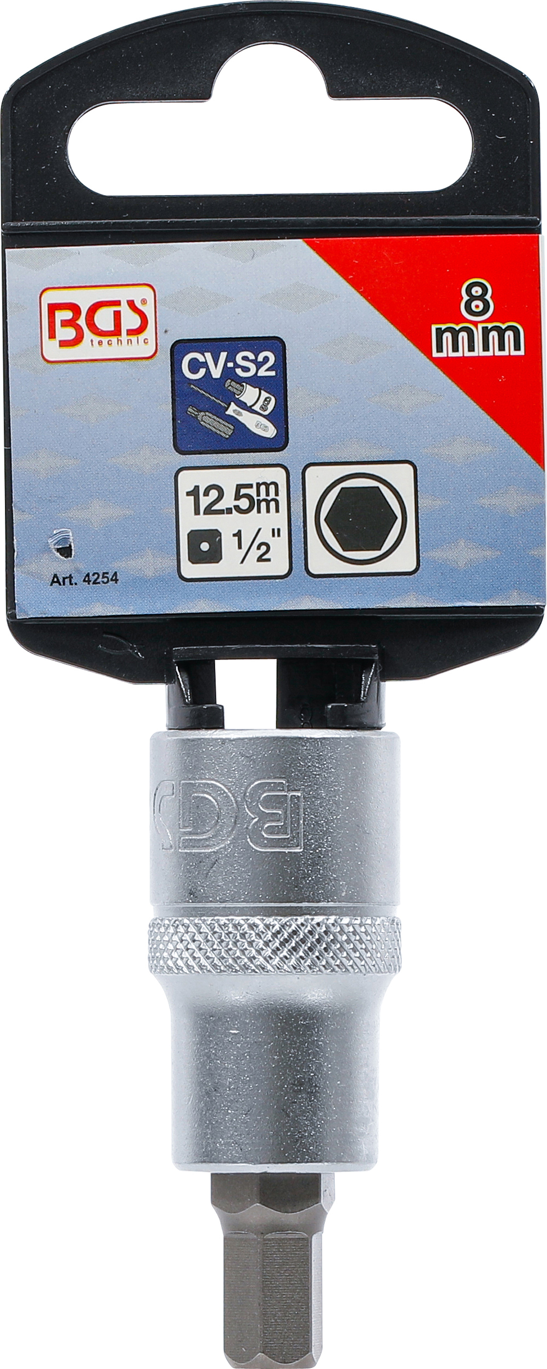 BGS Bit-Einsatz | Antrieb Innenvierkant 12,5 mm (1/2") | Innensechskant 8 mm