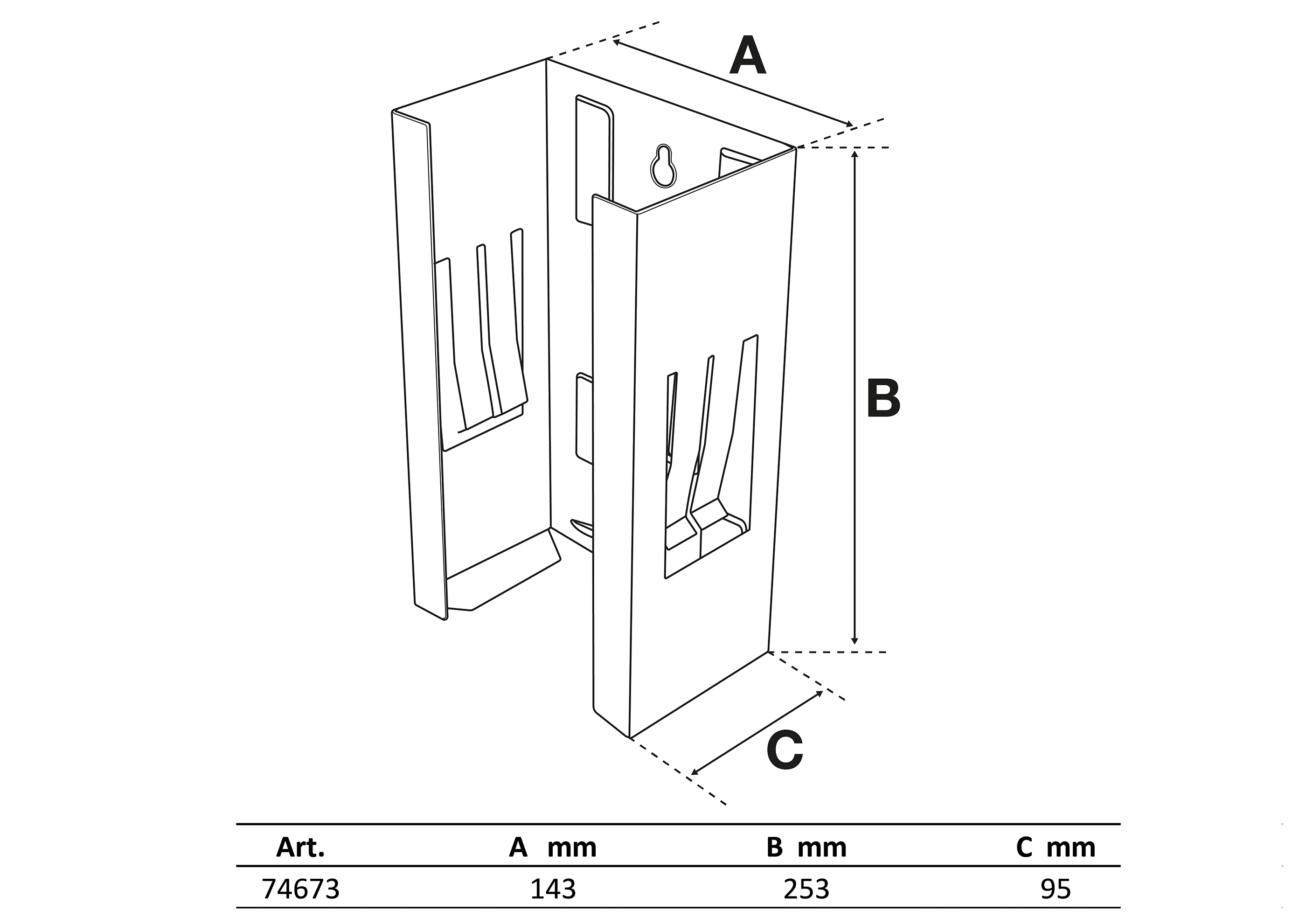 BGS Magnet-Handschuh- und Taschentuch-Box Halter | 253 x 143 x 95 mm