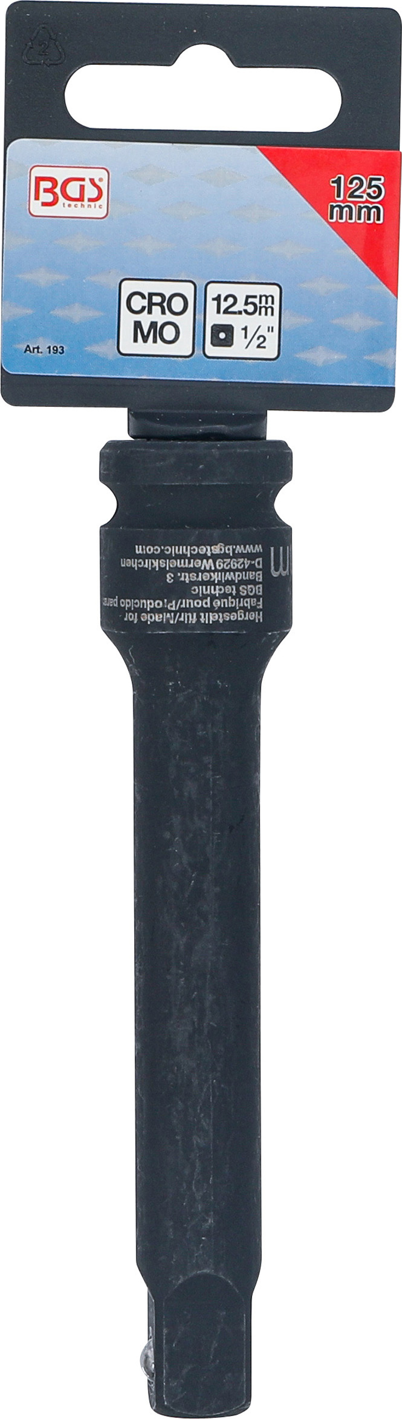 BGS Kraft-Verlängerung | 12,5 mm (1/2") | 125 mm