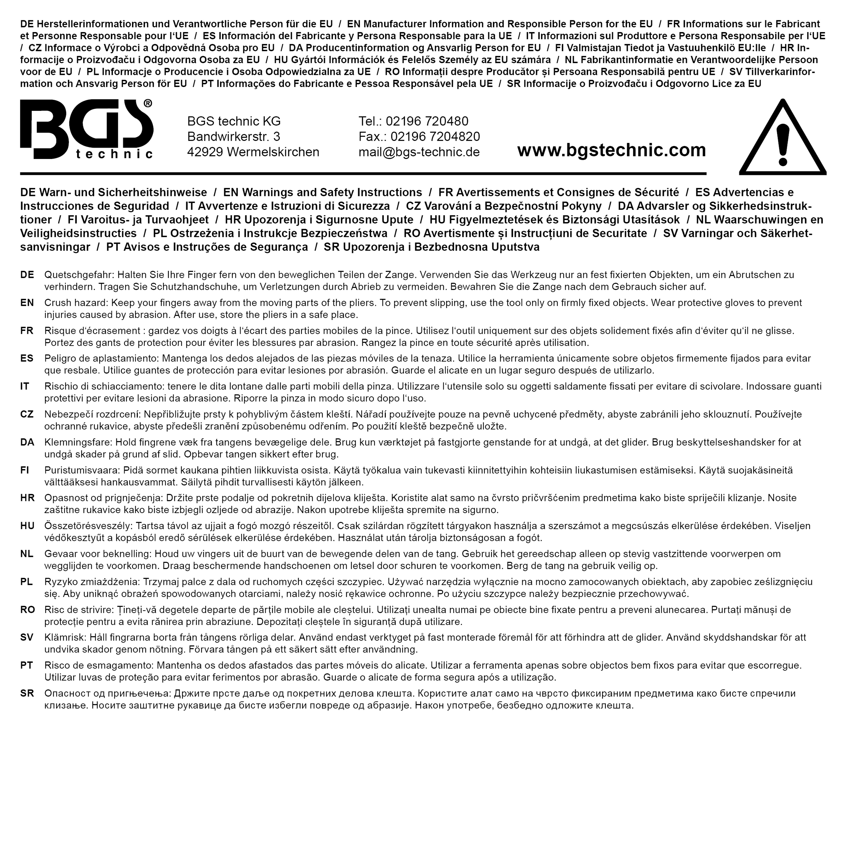 BGS Spezial-Zange für Öl- und Kraftstofffilter mit abwinkelbaren Backen