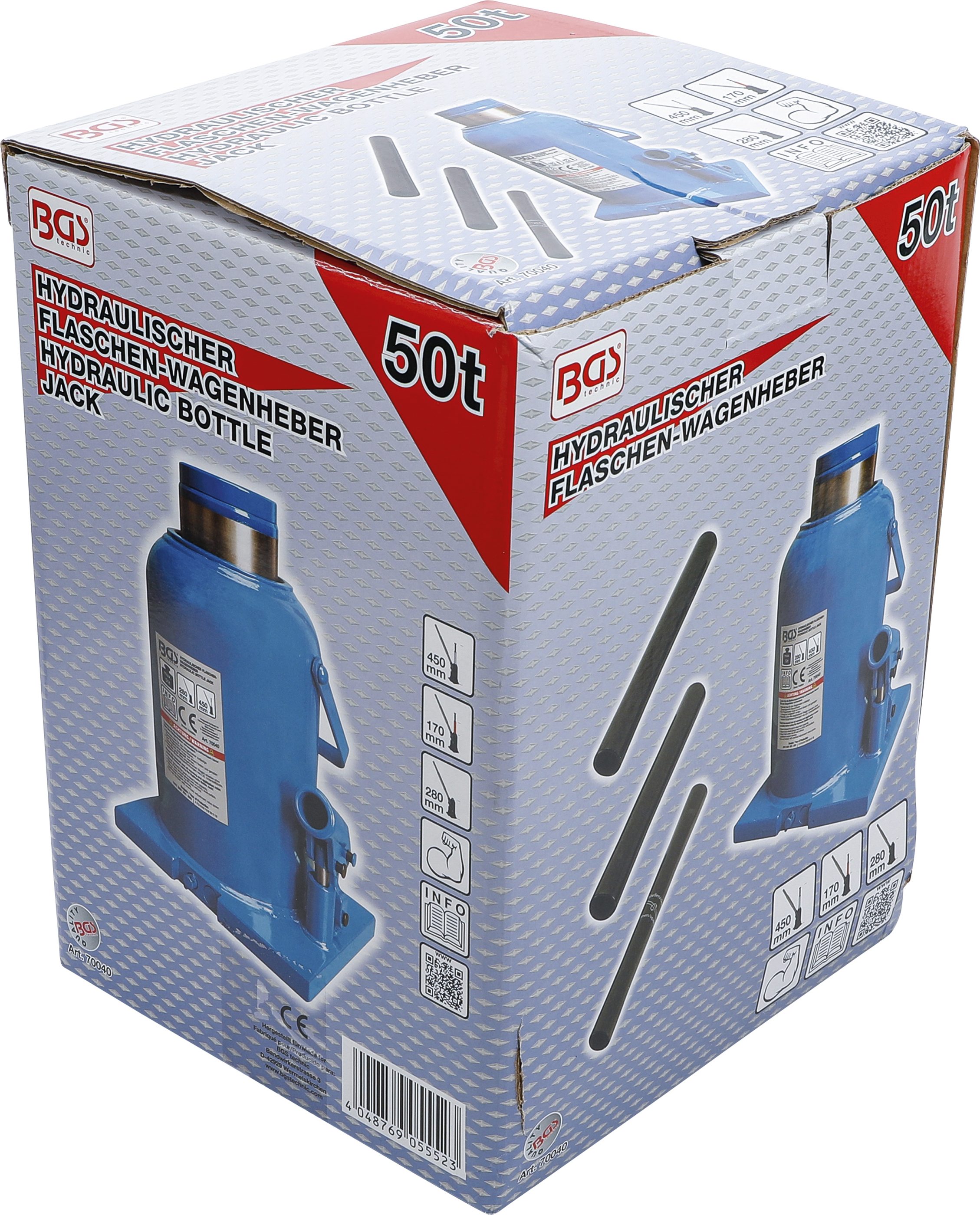 BGS Hydraulischer Flaschen-Wagenheber | 50 t