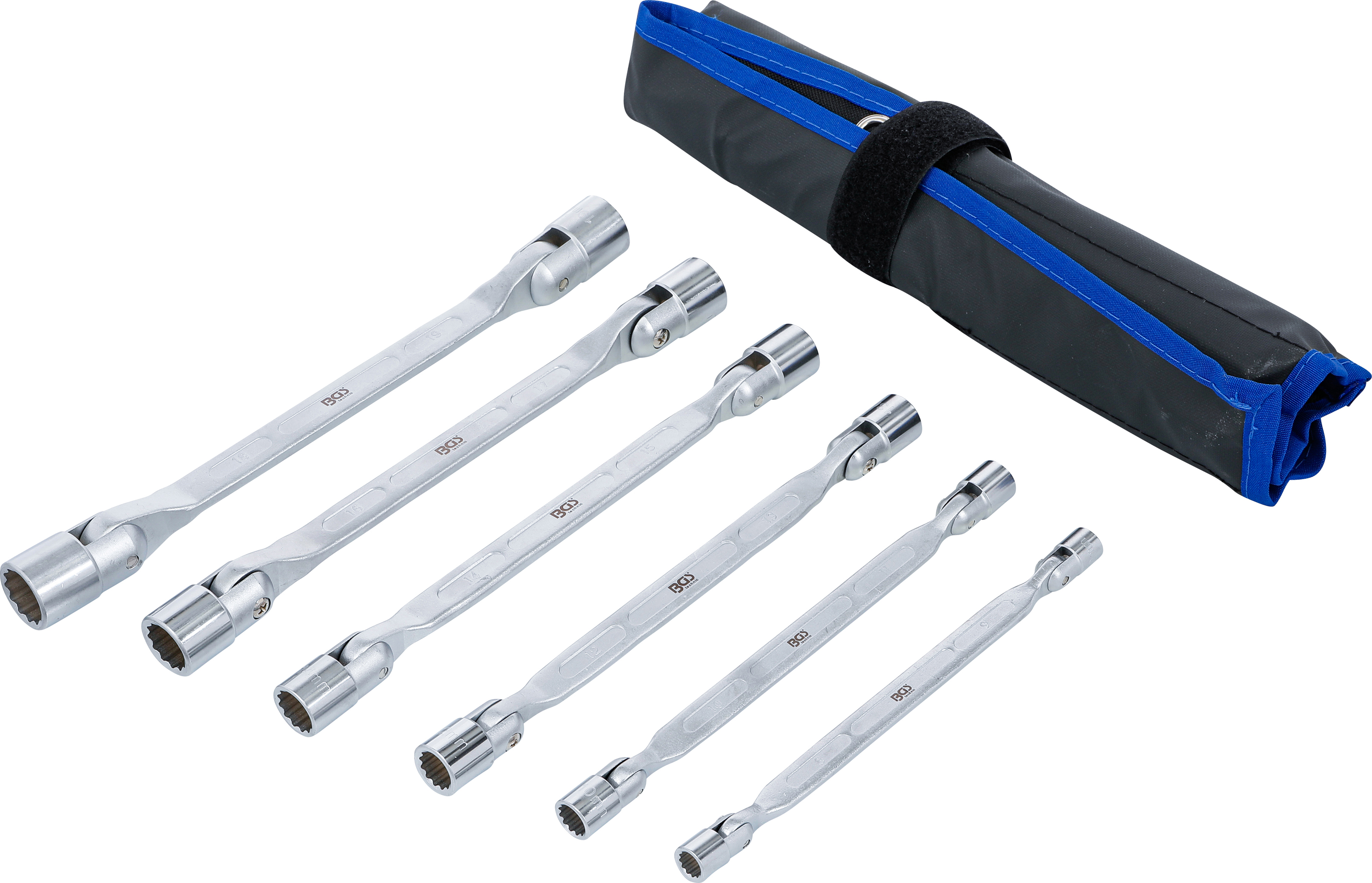 BGS Doppel-Ringschlüssel-Satz mit flexiblen Köpfen | 6-tlg.