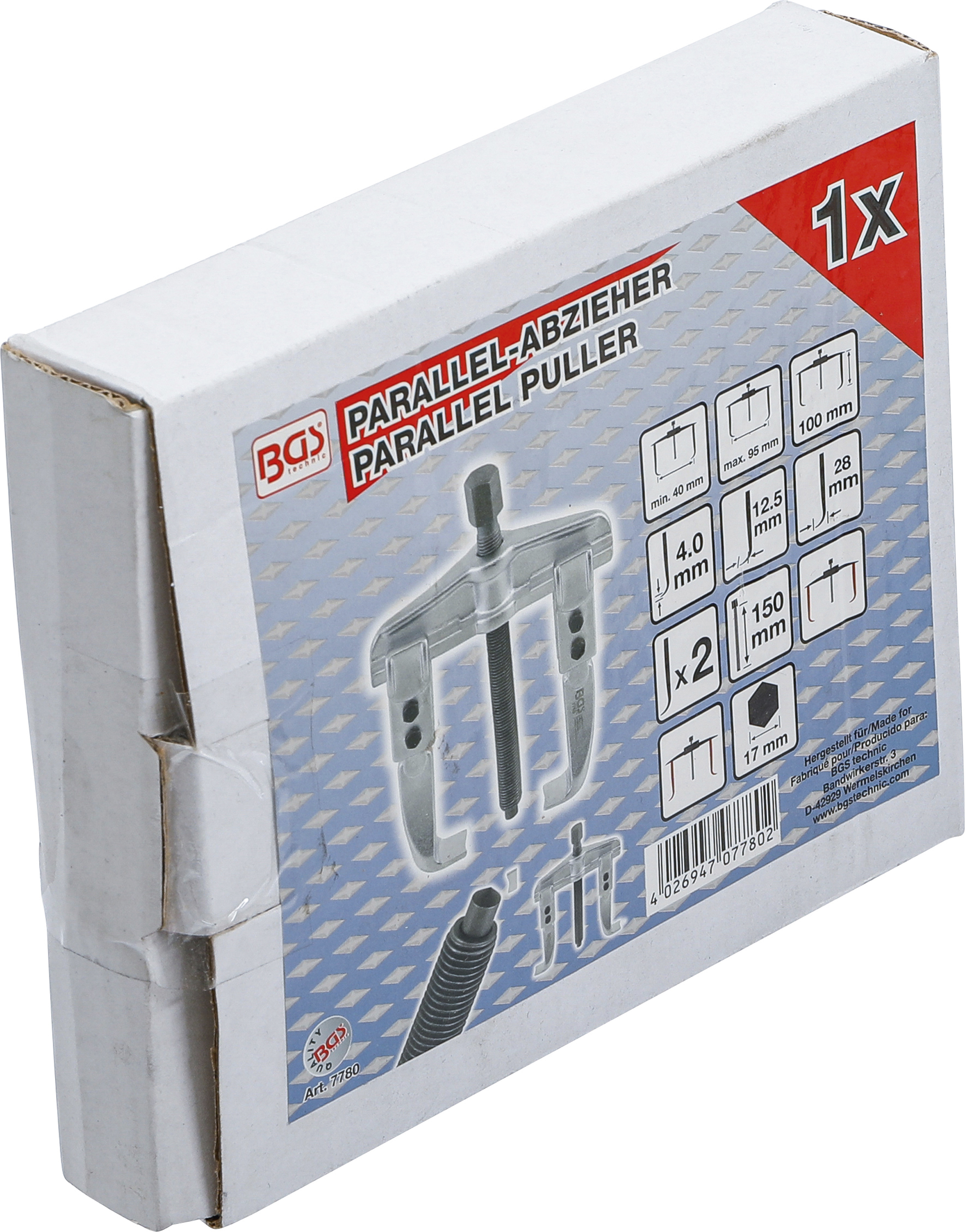 BGS Parallel-Abzieher, Feingewinde, 2-armig | 40 - 95 mm