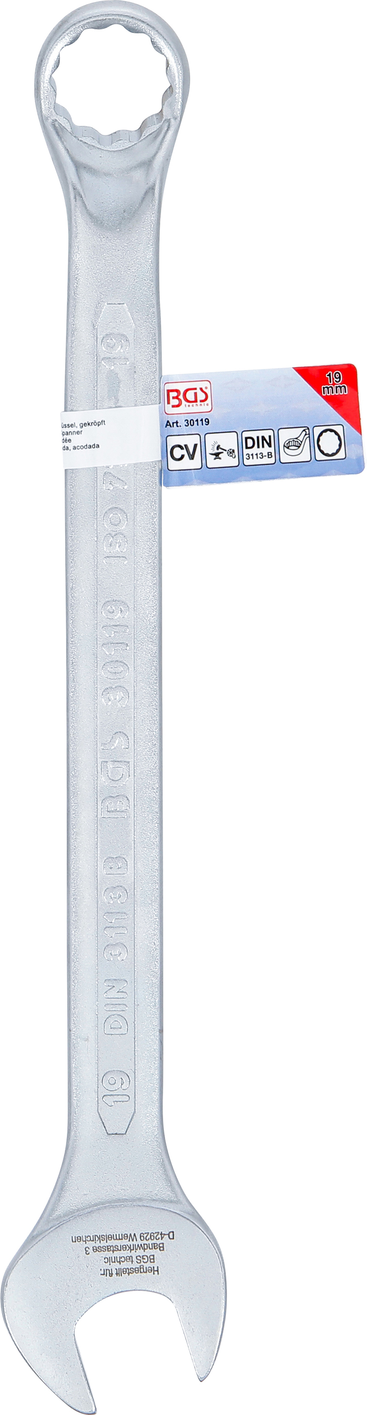 BGS Maul-Ringschlüssel, gekröpft | SW 19 mm