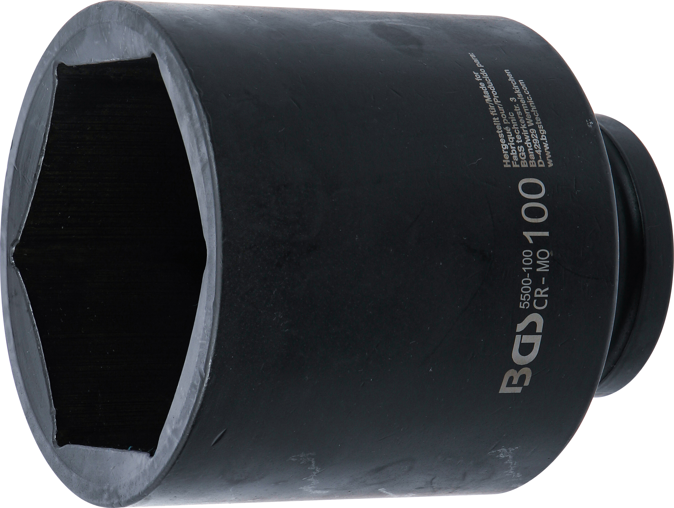 BGS Kraft-Steckschlüssel-Einsatz Sechskant, tief | Antrieb Innenvierkant 25 mm (1") | SW 100 mm