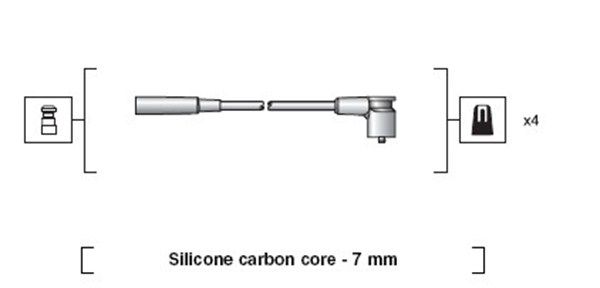 Zündleitungssatz “MAGNETI MARELLI 4 , 7 mm”