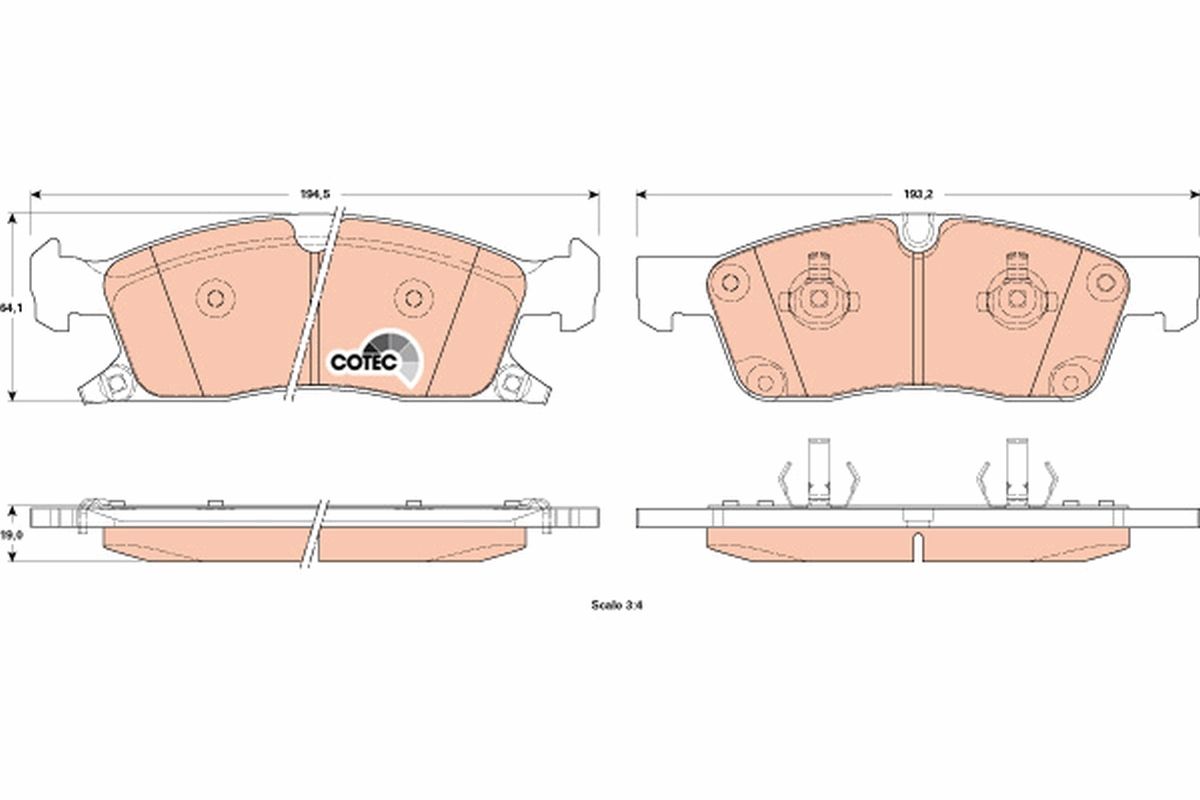 Bremsbelagsatz, Scheibenbremse