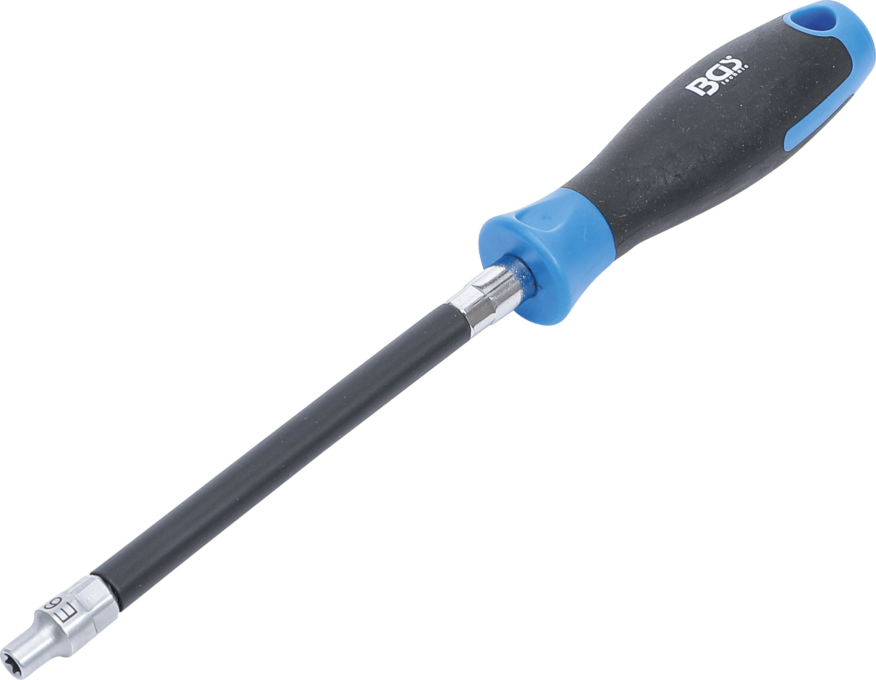 BGS Flexibler Schraubendreher mit Rundgriff | E-Profil E6 | Klingenlänge 150 mm