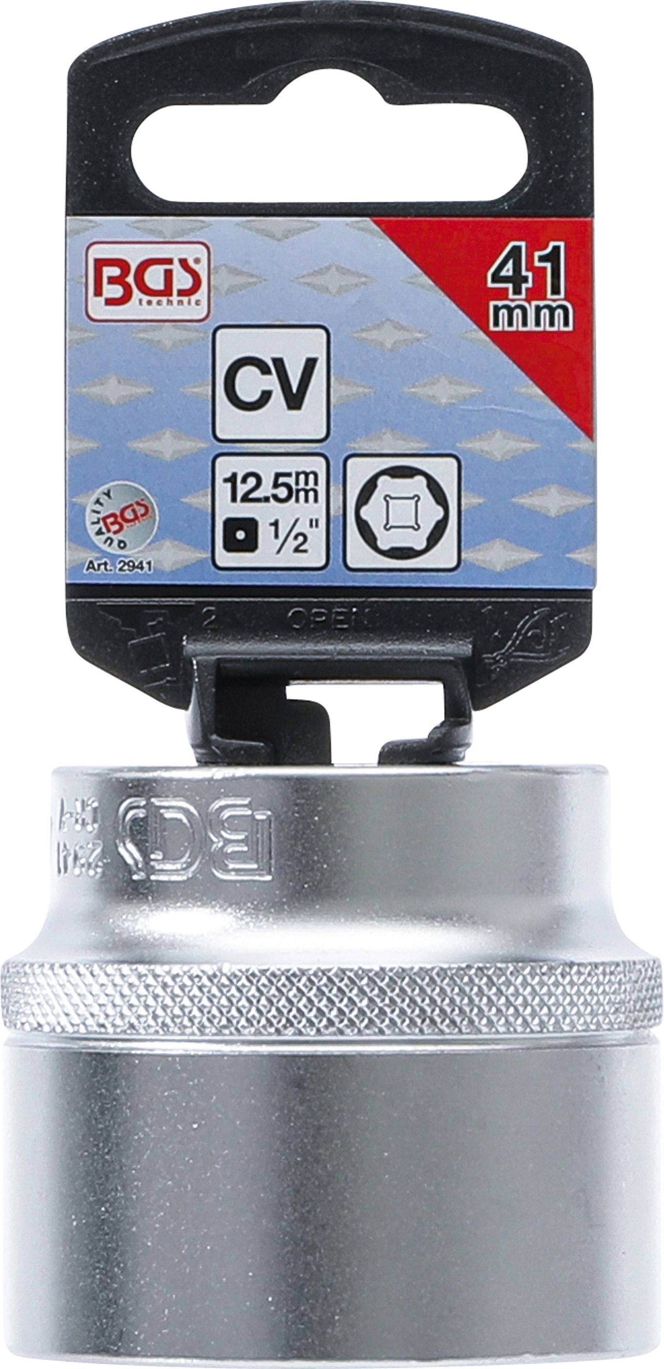 BGS Steckschlüssel-Einsatz Sechskant | Antrieb Innenvierkant 12,5 mm (1/2") | SW 41 mm