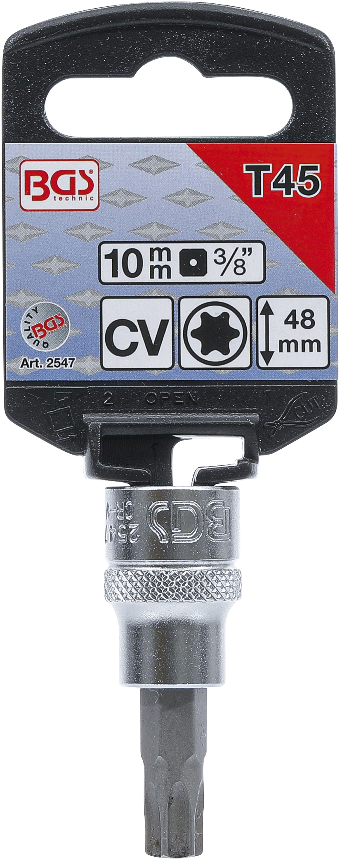 BGS Bit-Einsatz | Antrieb Innenvierkant 10 mm (3/8") | T-Profil (für Torx) T45