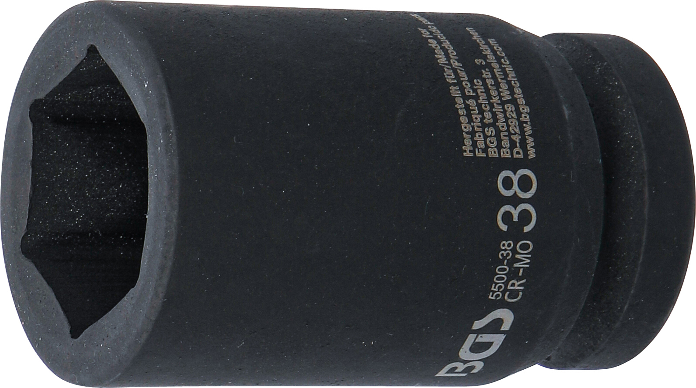 BGS Kraft-Steckschlüssel-Einsatz Sechskant, tief | Antrieb Innenvierkant 25 mm (1") | SW 38 mm