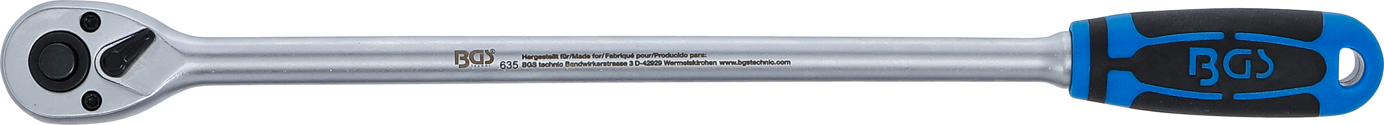 BGS Umschaltknarre | extra lang | Abtrieb Außenvierkant 6,3 mm (1/4") | 300 mm