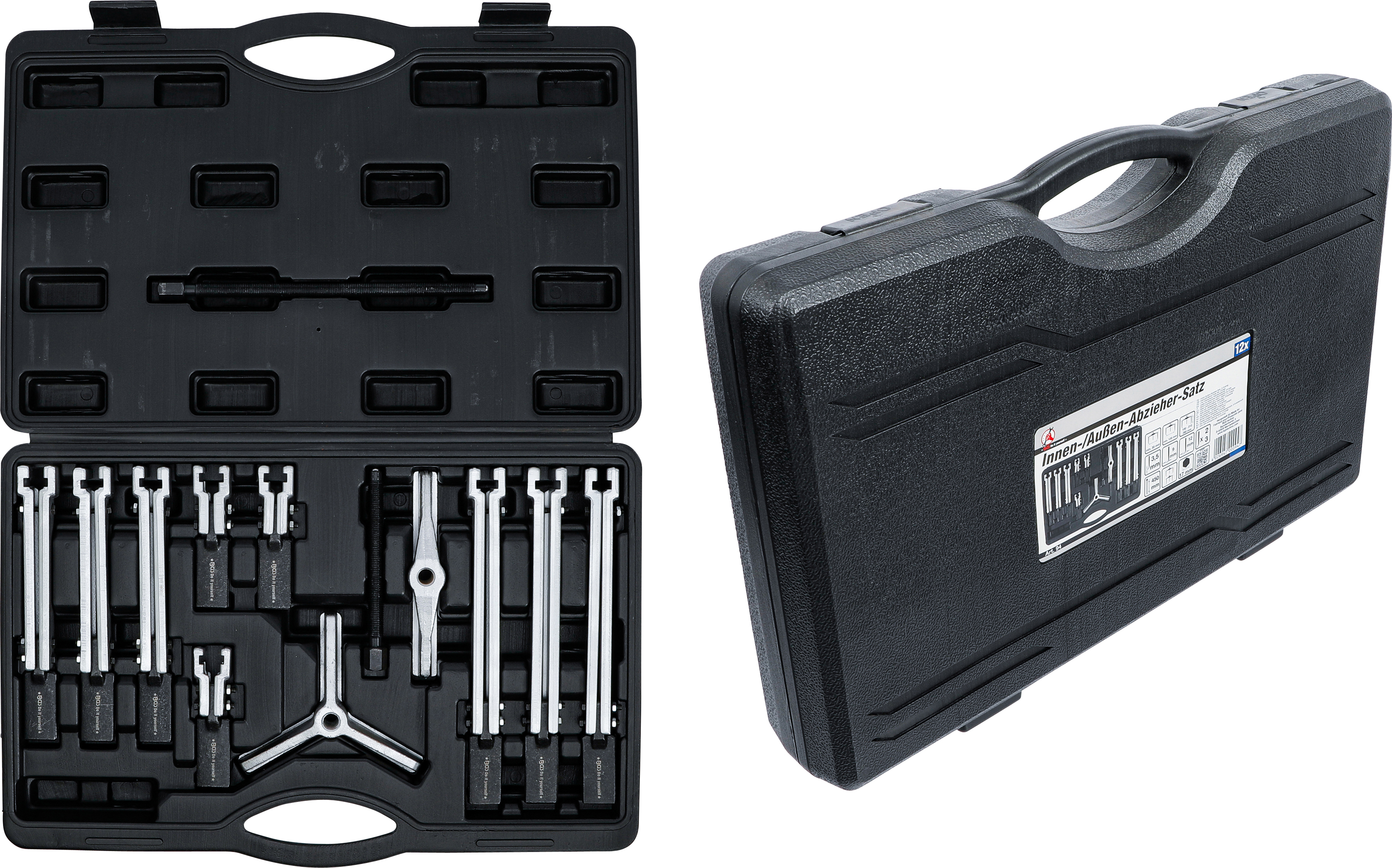 BGS Innen-/Außen-Abzieher-Satz, 2-/3-armig | 35 - 135 mm | 12-tlg.