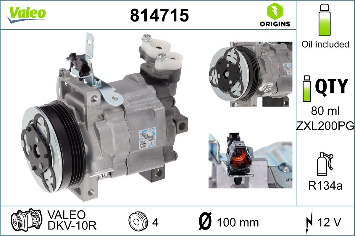 Kompressor, Klimaanlage “VALEO  , DKV-10R , VALEO ”