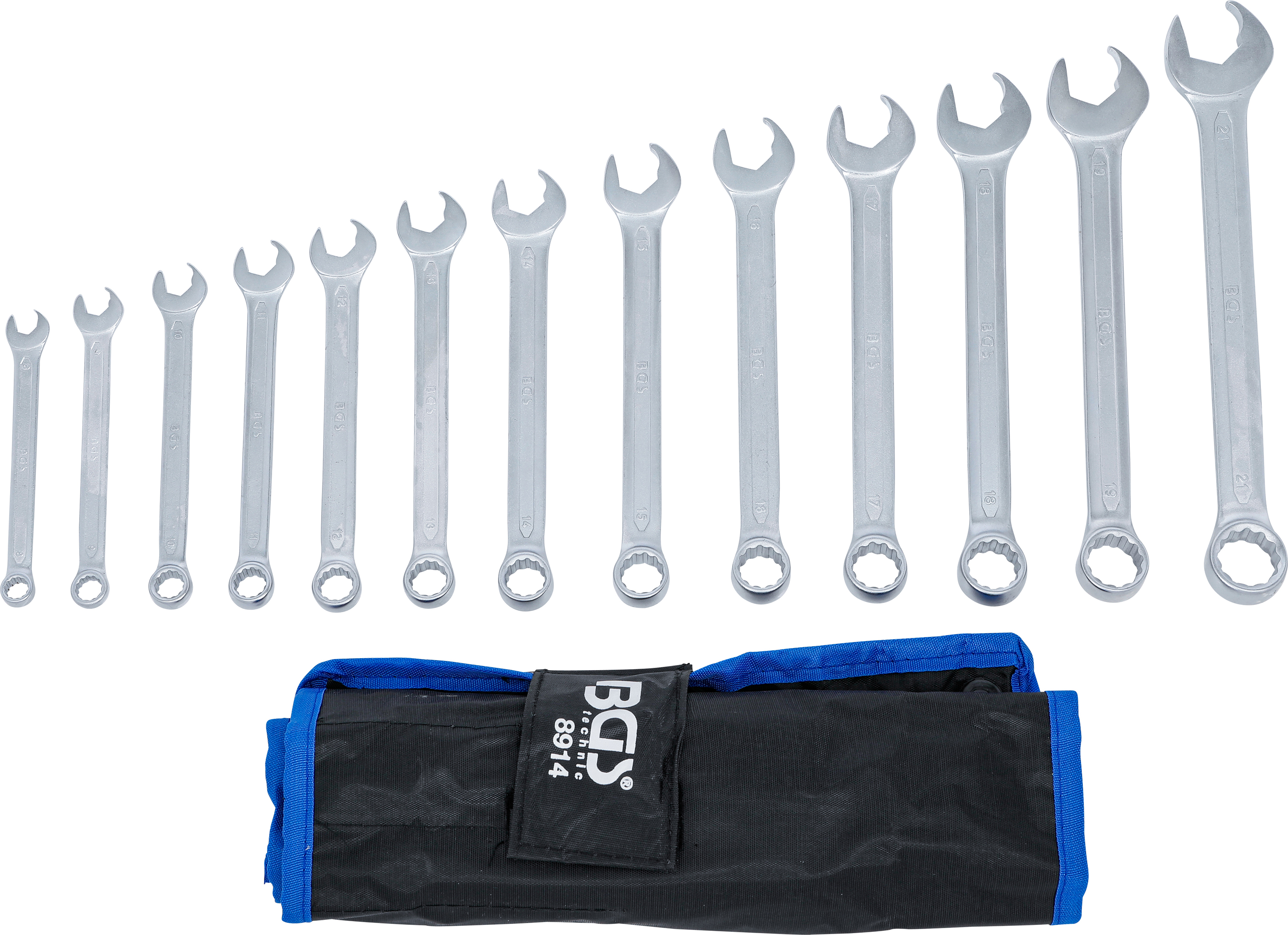 BGS Maul-Ringschlüssel-Satz | Maulseite mit Ratschenfunktion | SW 8 - 21 mm | 13-tlg.