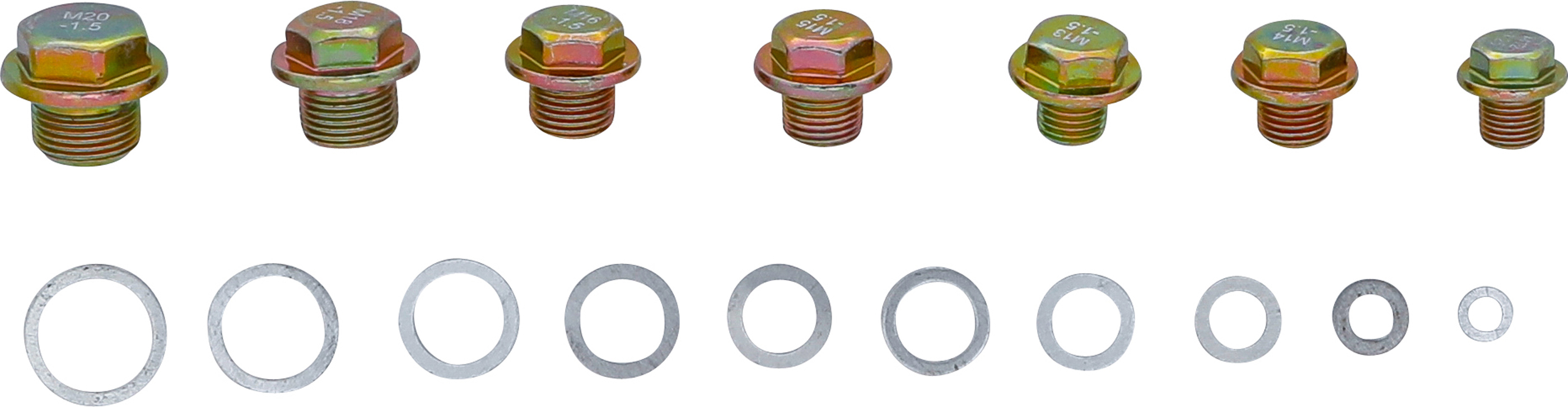 BGS Ölwannenschrauben- und Alu-Dichtring-Sortiment | 534-tlg.