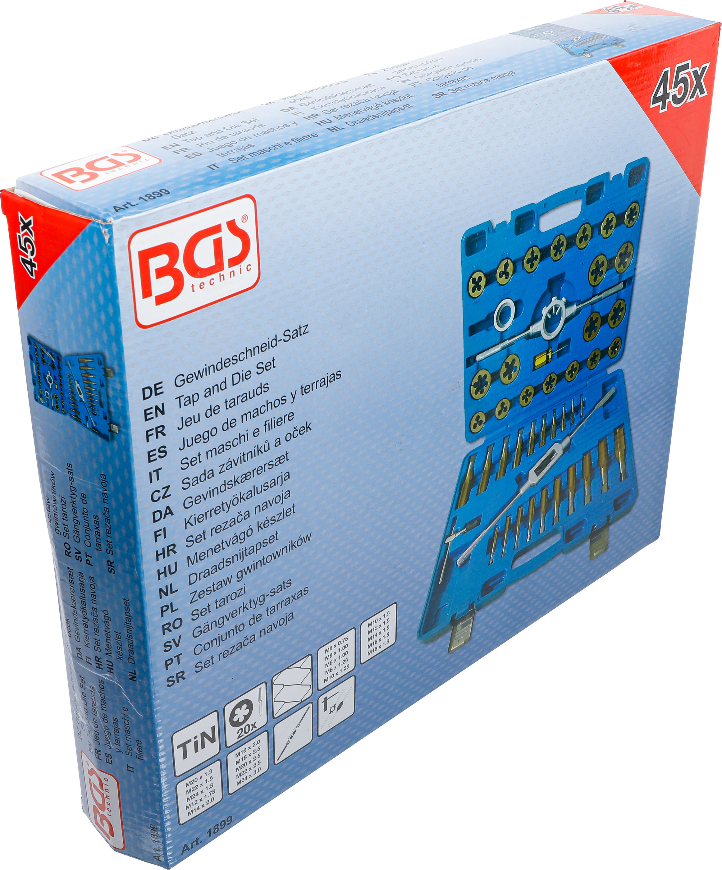 BGS Gewindeschneid-Satz | Tin-beschichtet | M6 - M24 | 45-tlg.