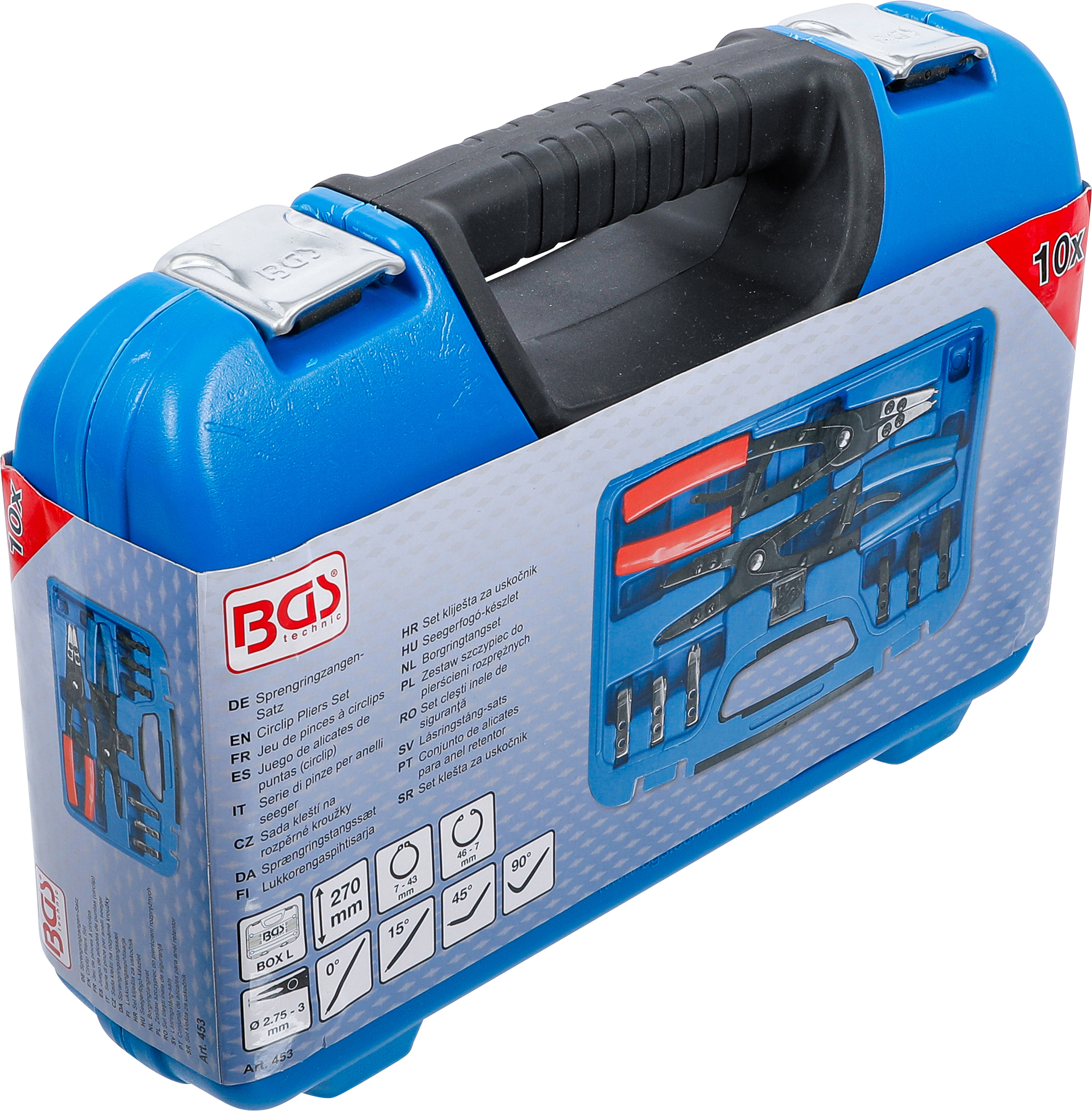 BGS Sprengringzangen-Satz | auswechselbare Spitzen | 10-tlg.