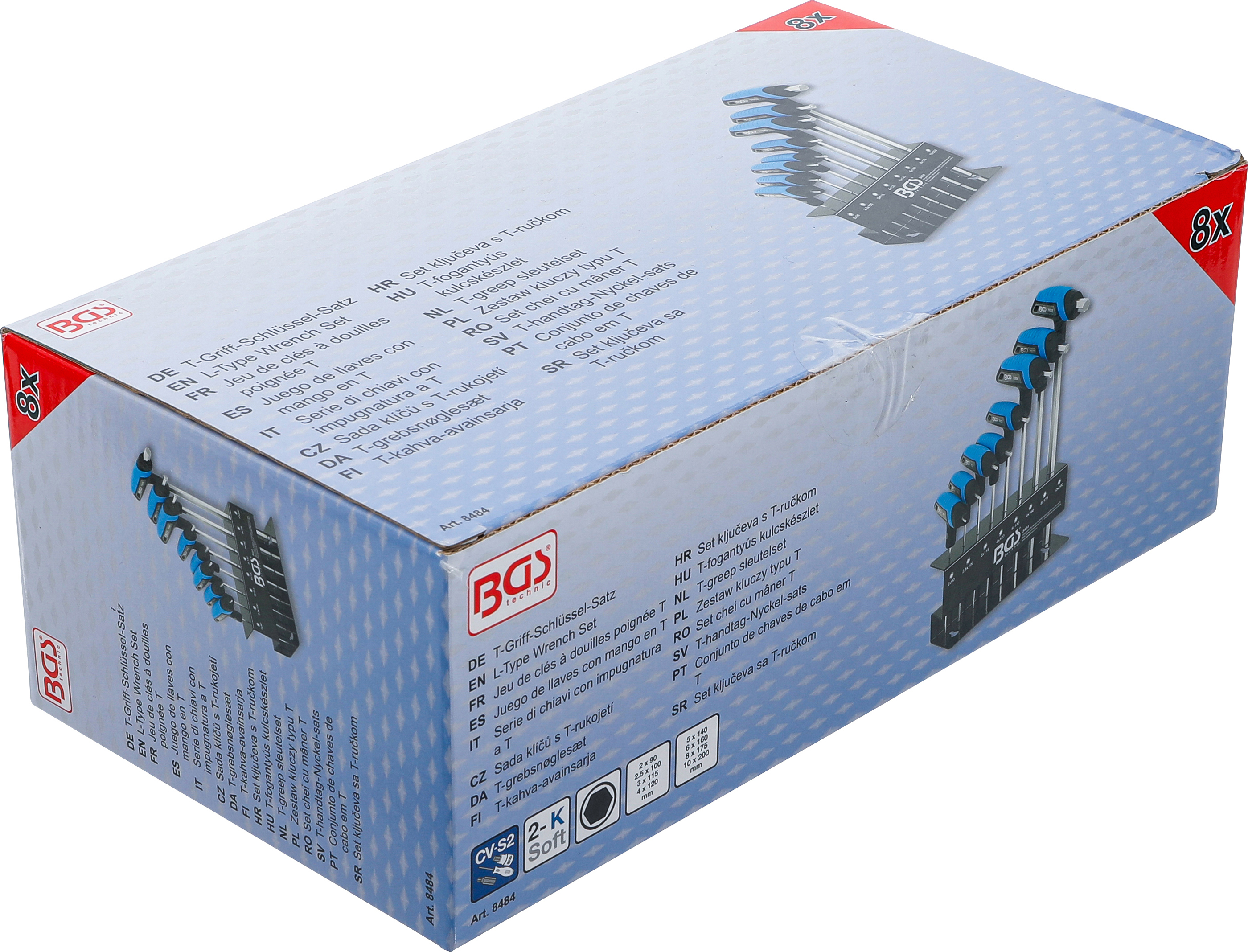 BGS T-Griff-Schlüssel-Satz | Innensechskant 2 - 10 mm | 8-tlg.