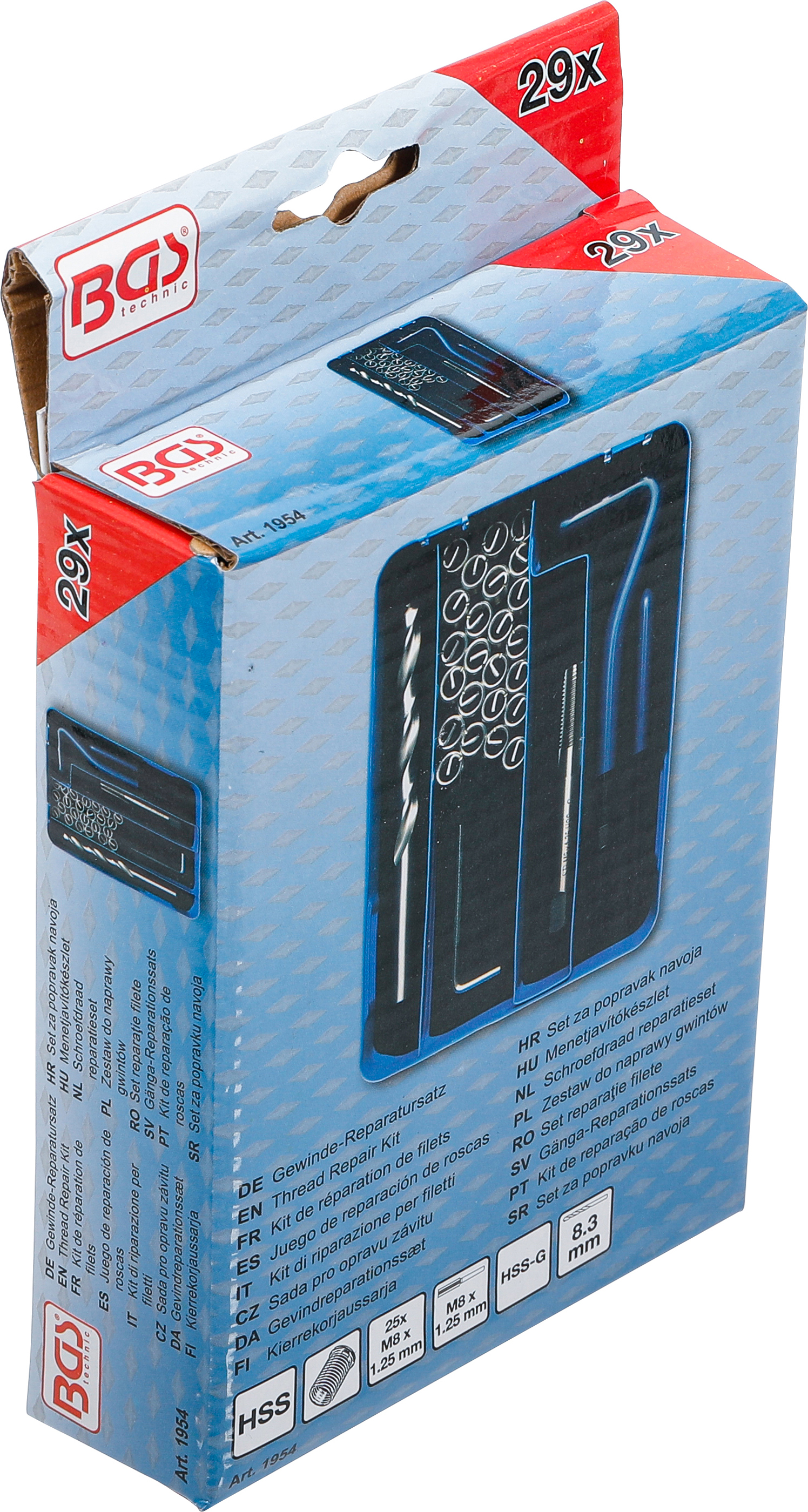 BGS Gewinde-Reparatursatz | M8 x 1,25 | 29-tlg.