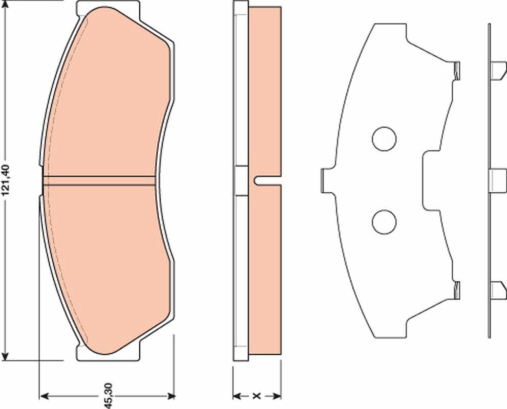 Bremsbelagsatz, Scheibenbremse
