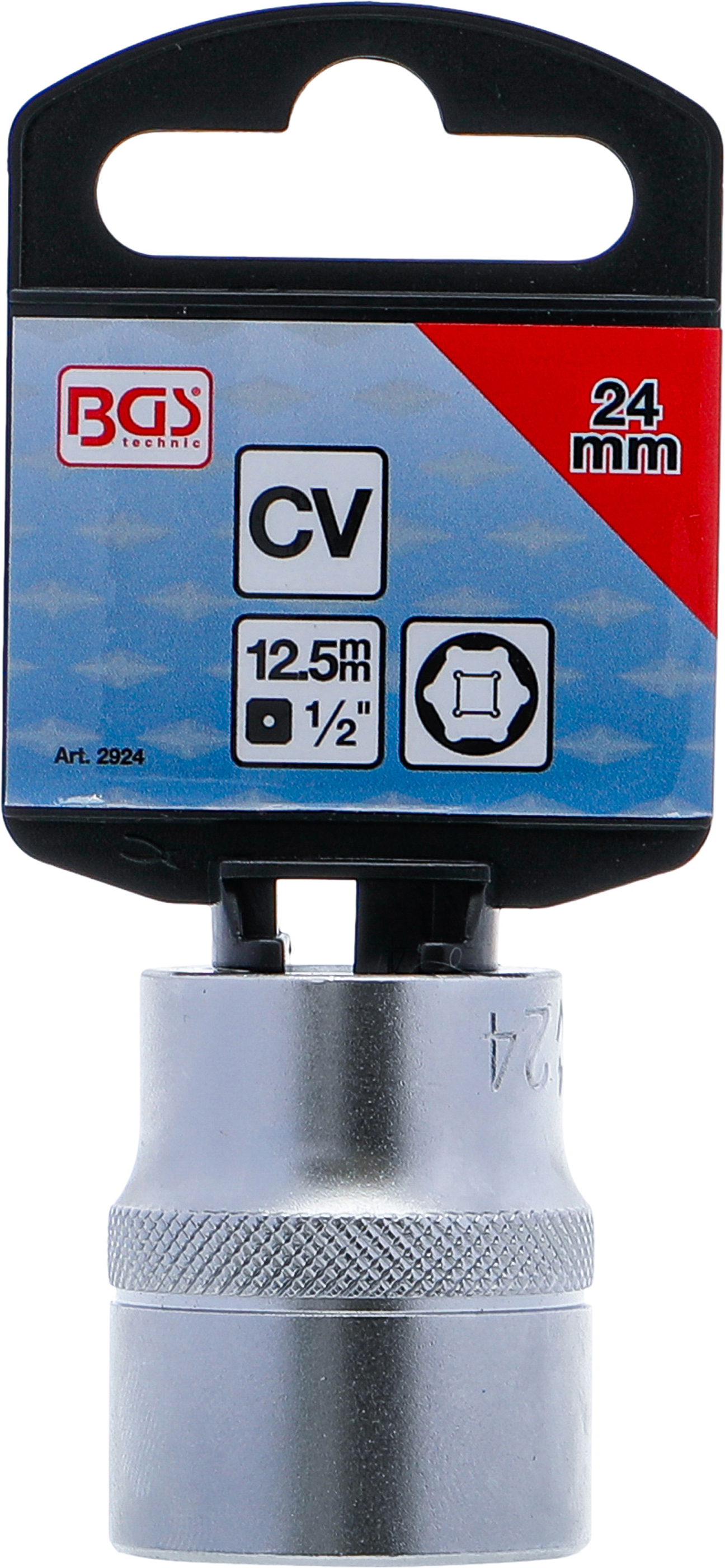 BGS Steckschlüssel-Einsatz Sechskant | Antrieb Innenvierkant 12,5 mm (1/2") | SW 24 mm