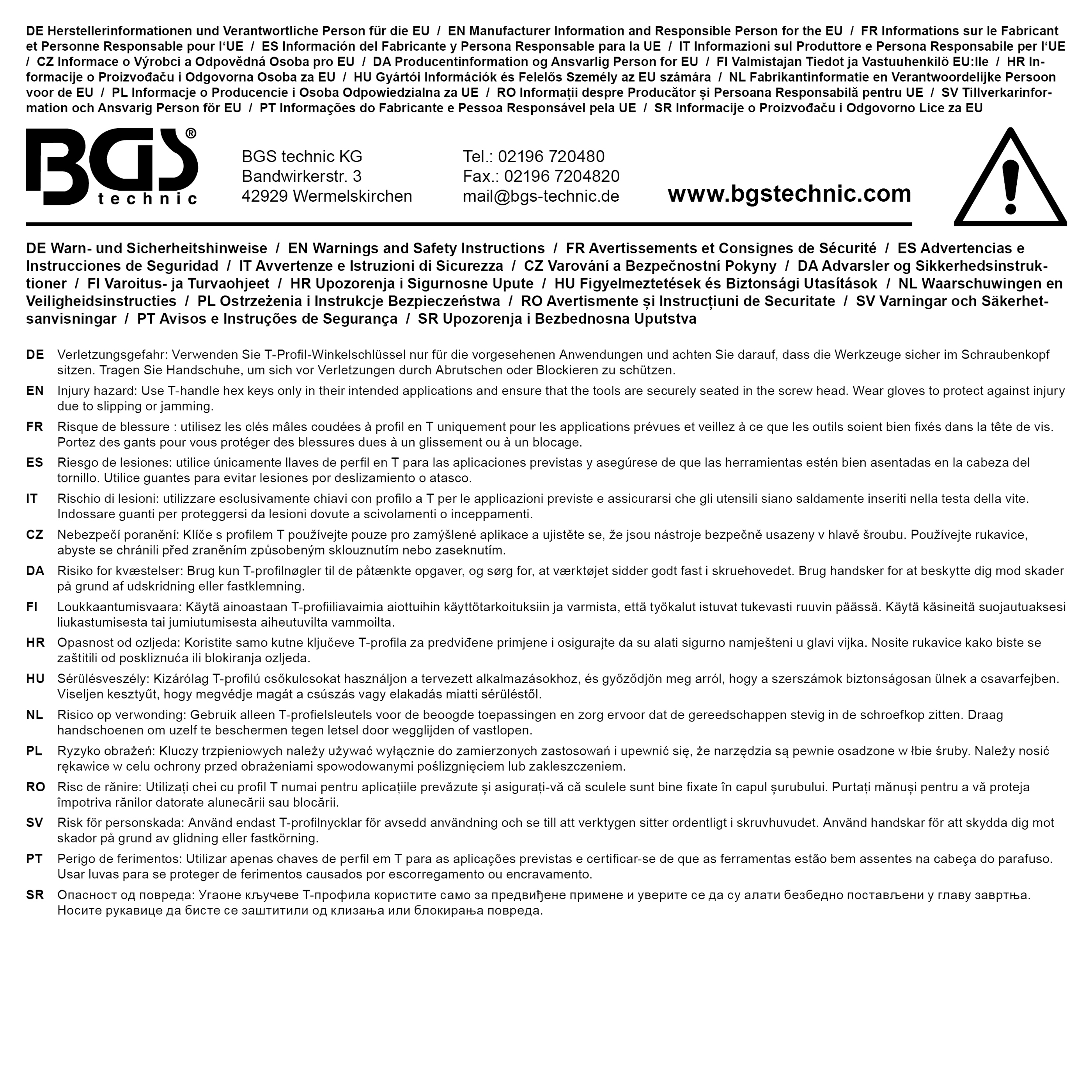 BGS Schraubendreher mit T-Griff und seitlicher Klinge | T-Profil (für Torx) T27