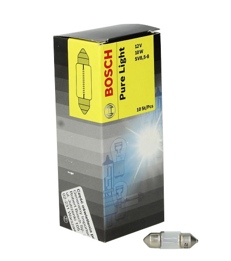 Bosch 1 987 302 227 Pure Light Soffitte 12V 10W C10W SV8,5-8 Glühlampe 10er Pack
