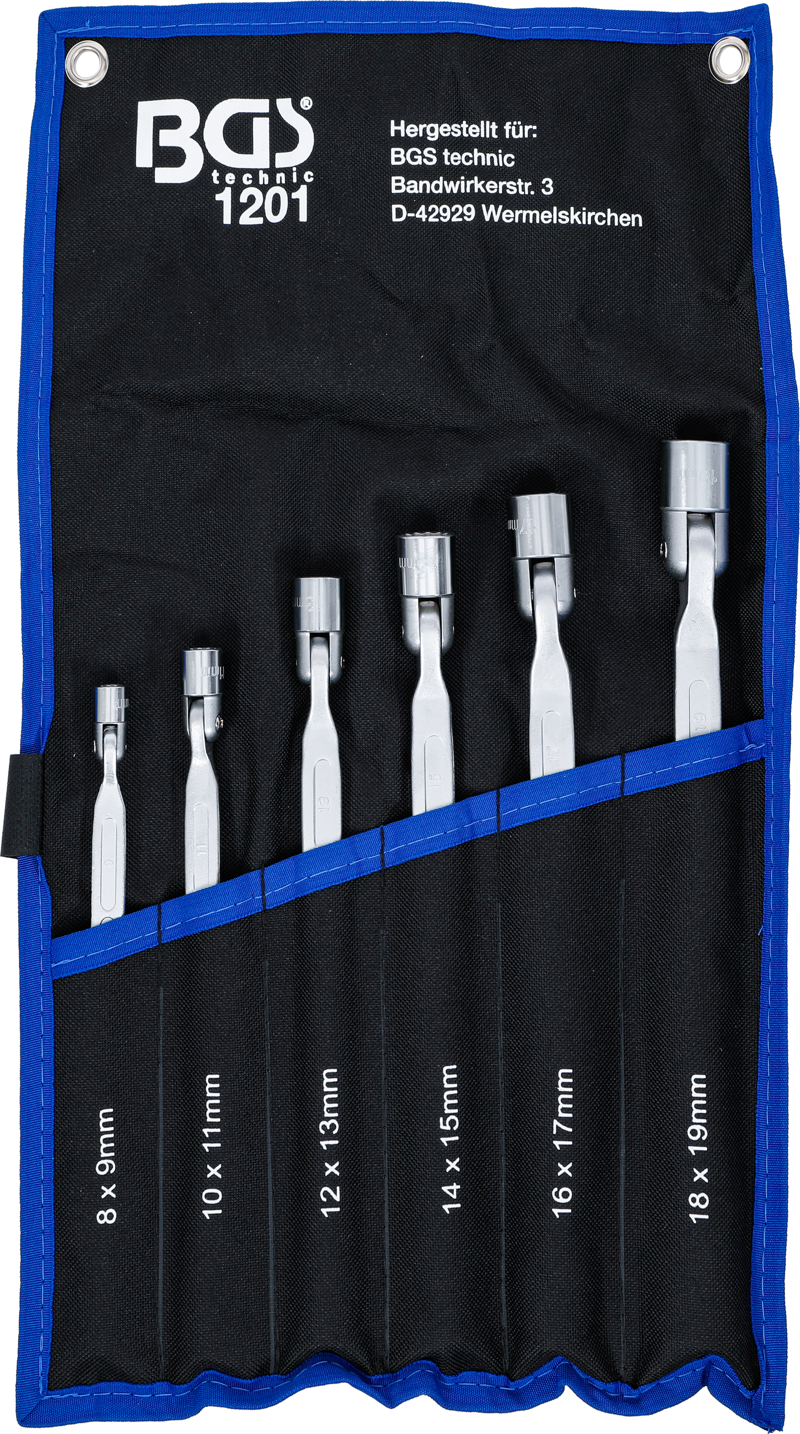 BGS Doppel-Ringschlüssel-Satz mit flexiblen Köpfen | 6-tlg.