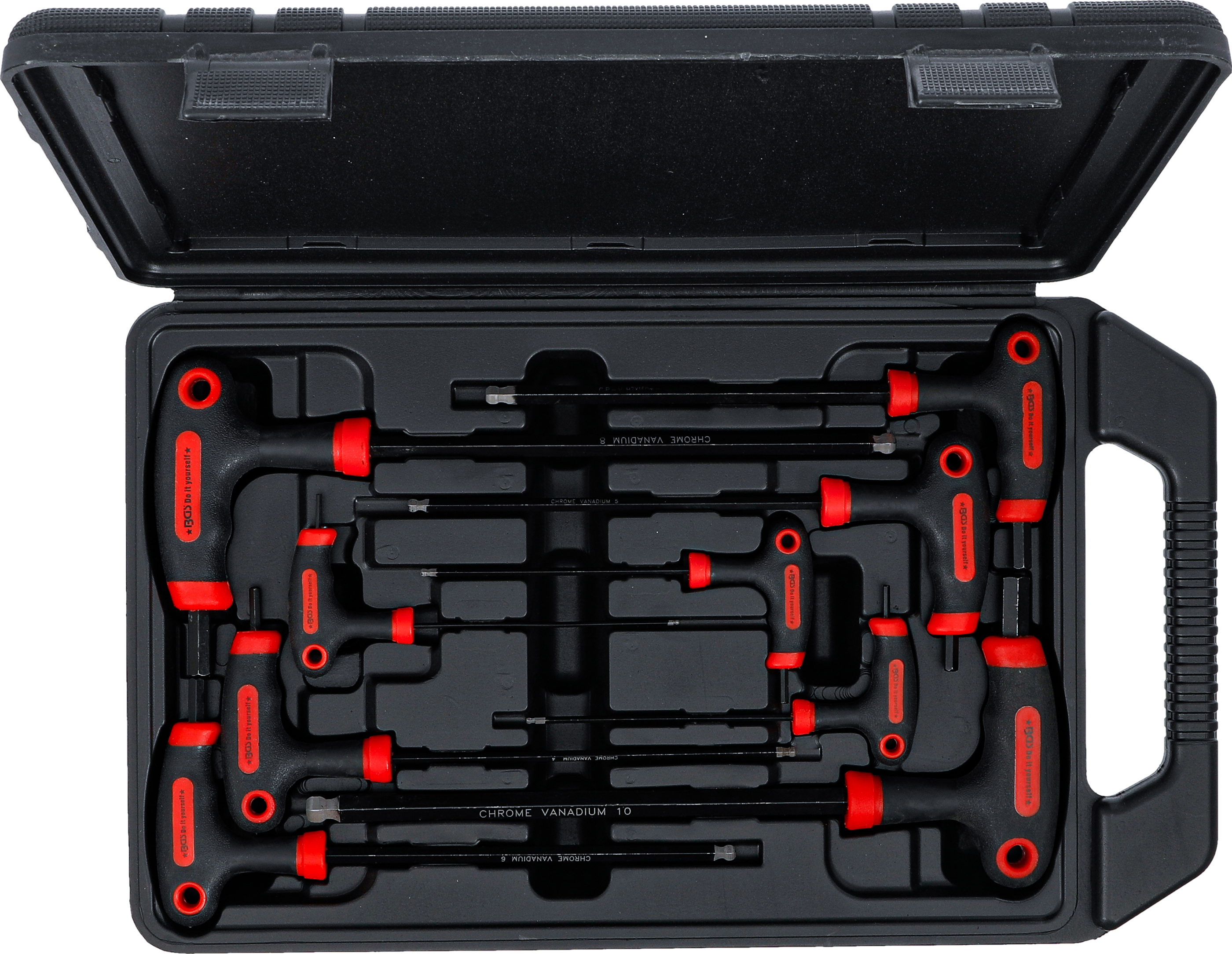 BGS Schraubendreher-Satz mit T-Griff und seitlicher Klinge | Innensechskant | 2 - 10 mm | 9-tlg.