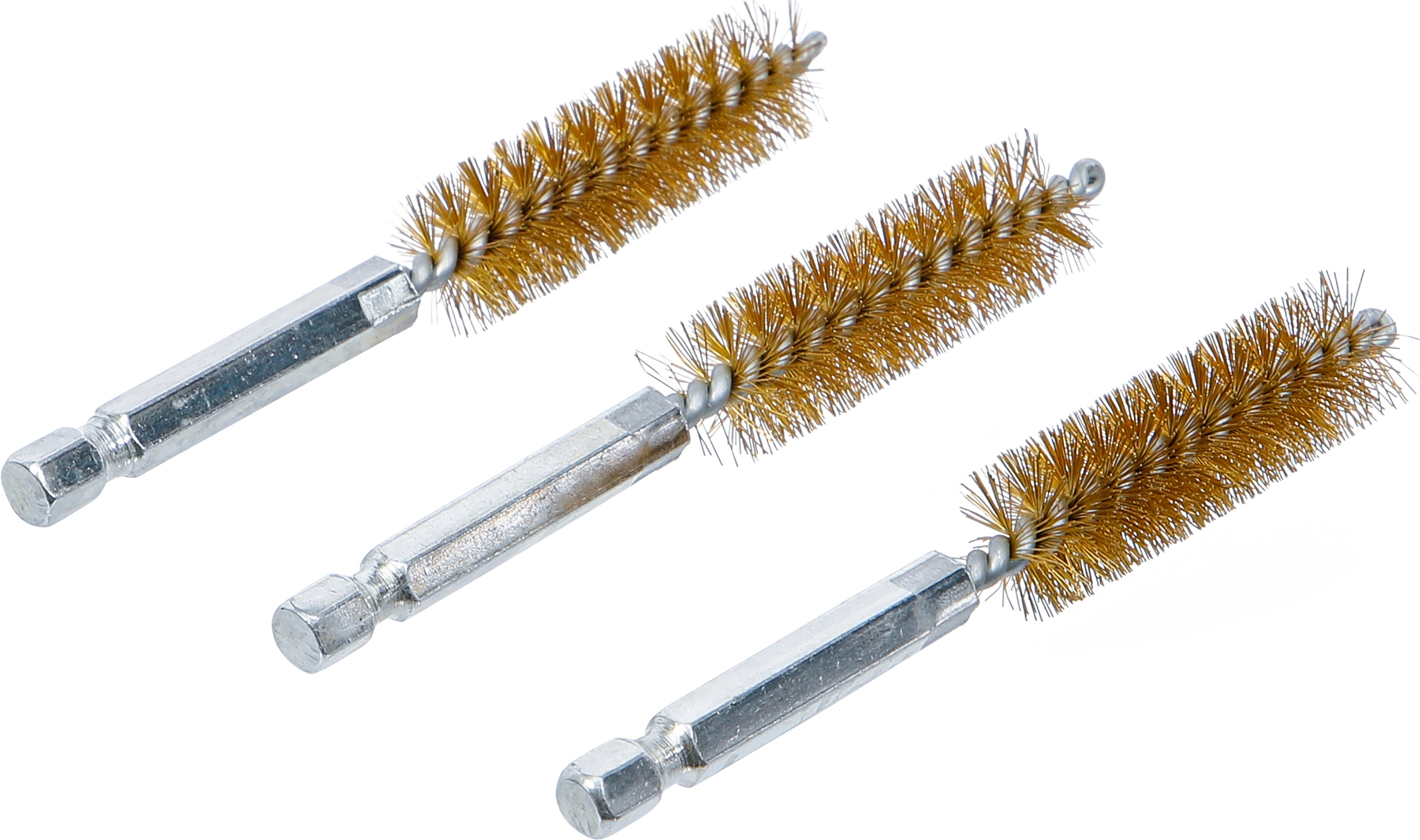 BGS Messingbürste | 14 mm | Antrieb Außensechskant 6,3 mm (1/4") | 3-tlg.